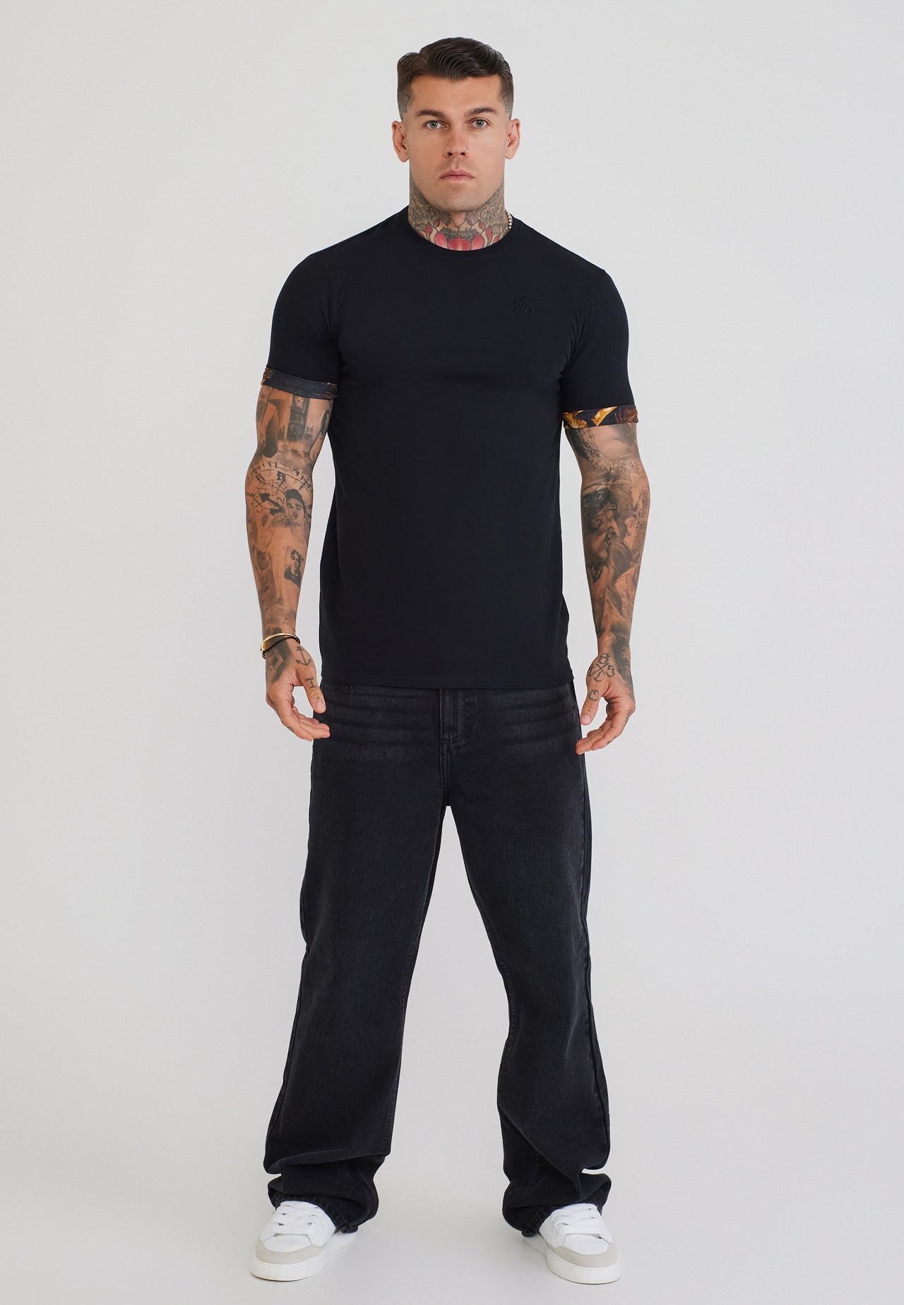 Black Roll Sleeve T-Shirt (2)
