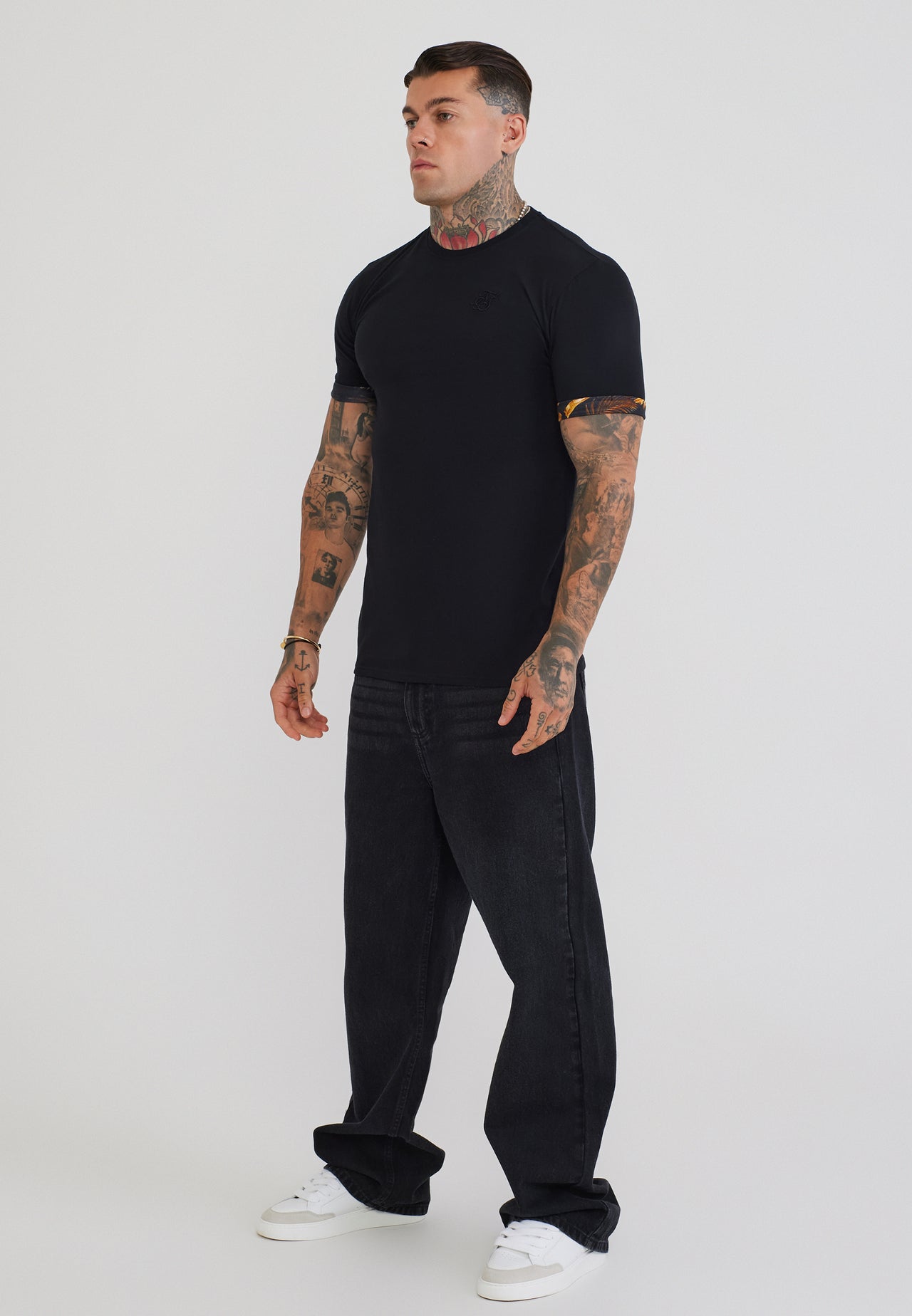 Black Roll Sleeve T-Shirt (3)