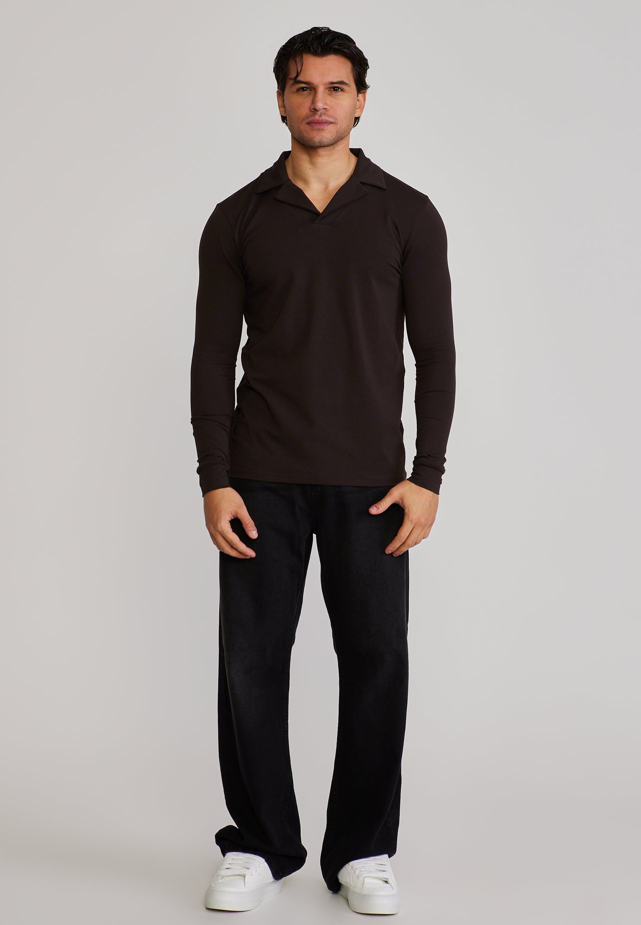 Brown LS Revere Polo (2)