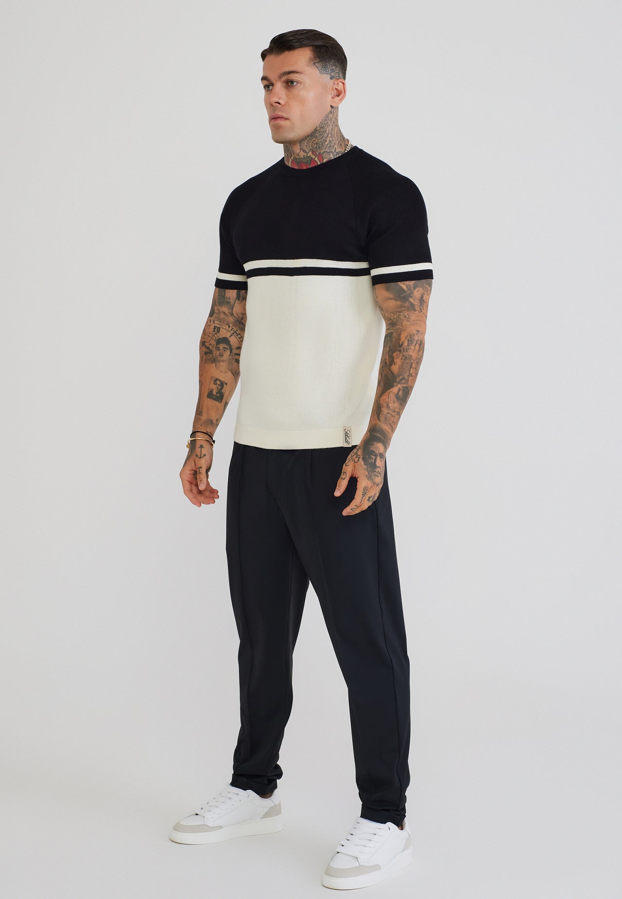 Black and Ecru Knitted T-Shirt (3)