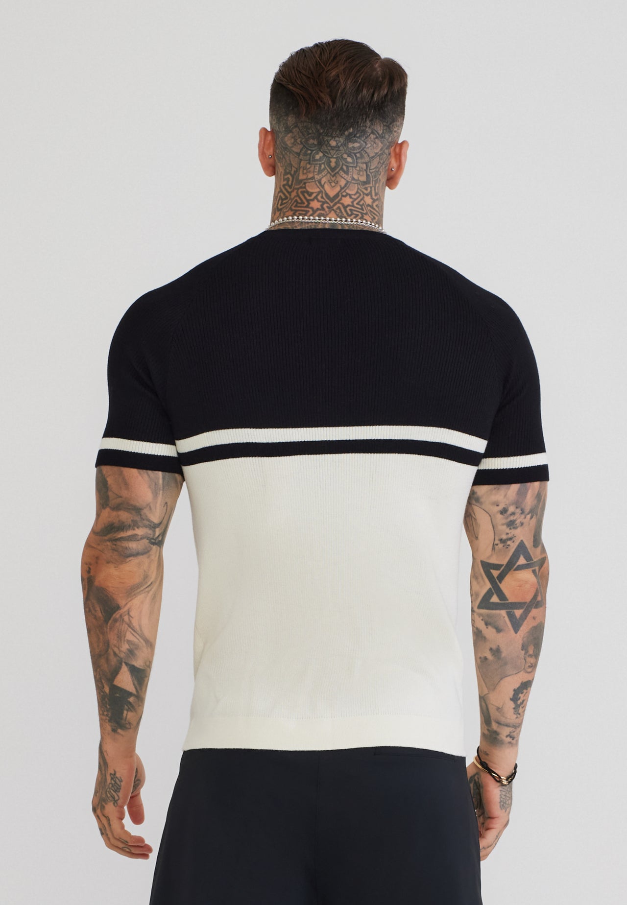 Black and Ecru Knitted T-Shirt (4)