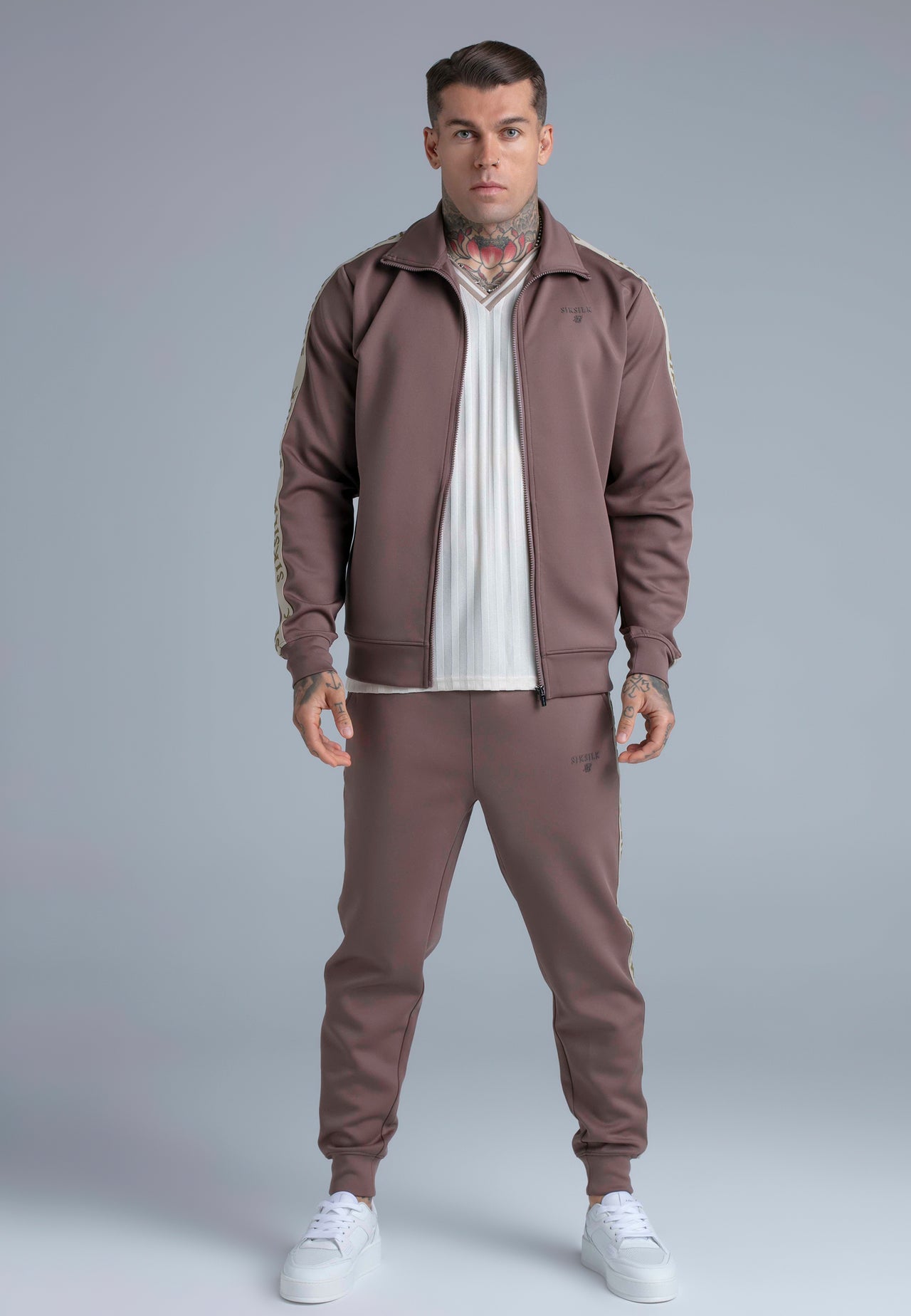 Brown Track Top and Jogger Set