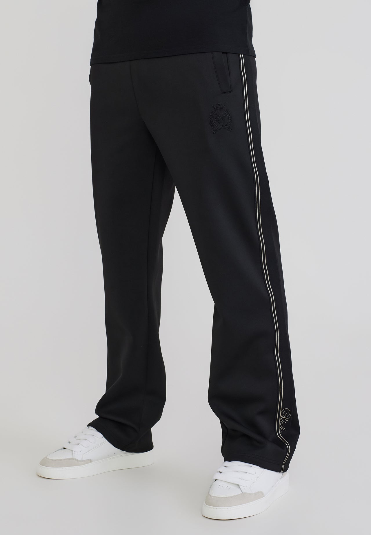 Black Taped Track Pants