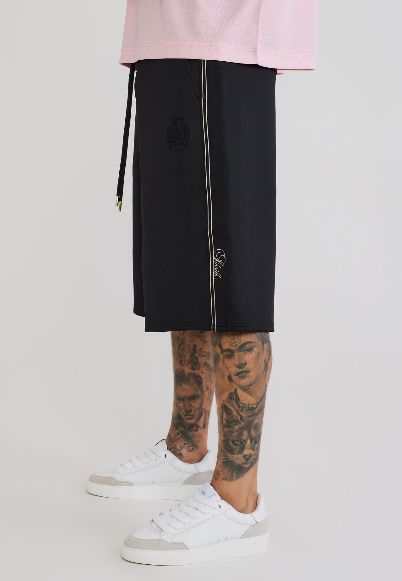 Black Taped Oversized Shorts (2)