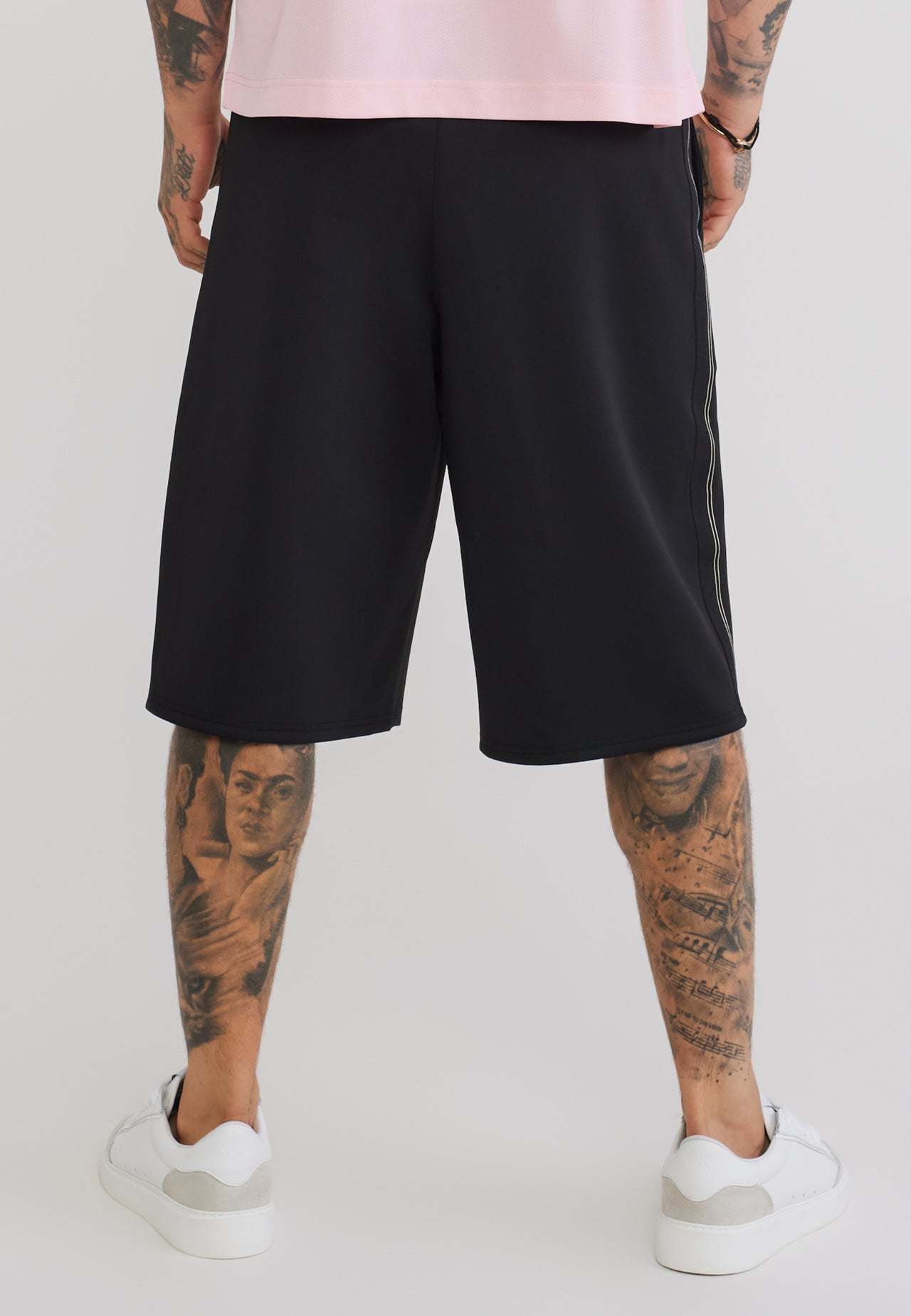 Black Taped Oversized Shorts (4)