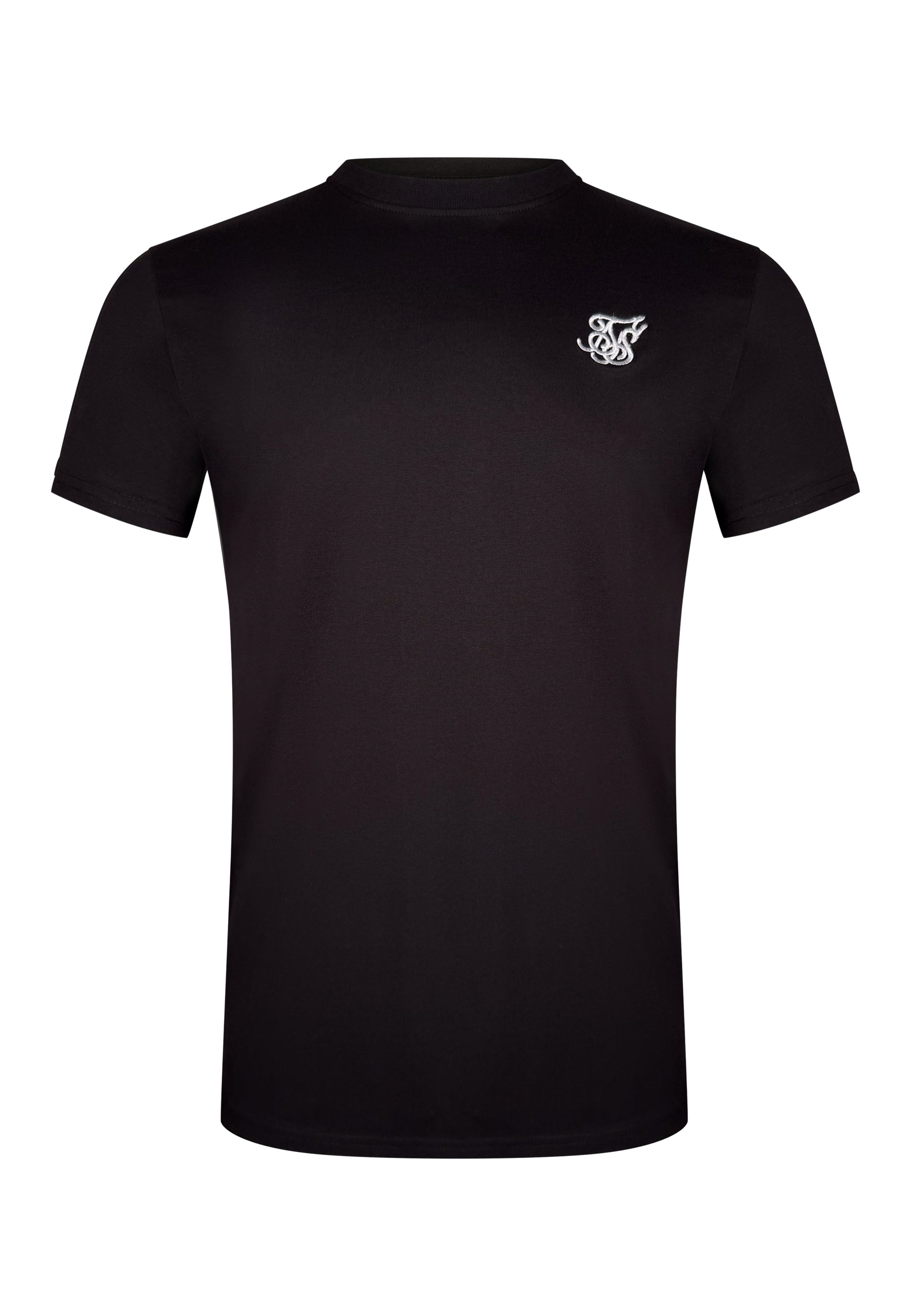 SikSilk Mens Black Essentials T-Shirt | SikSilk UK