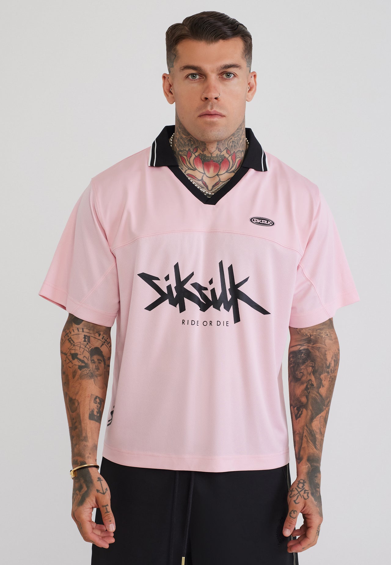 Pink Football Polo T-Shirt