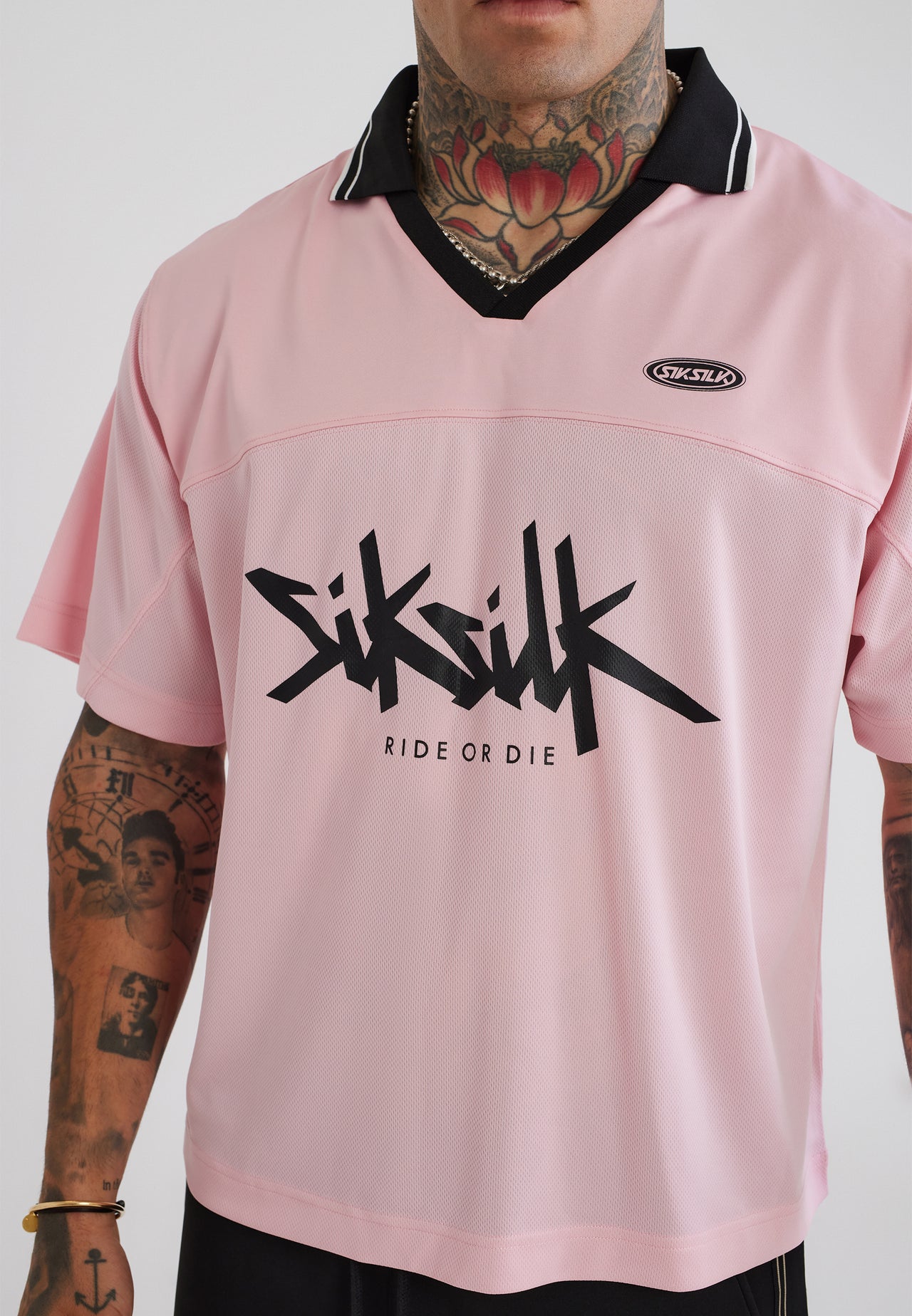 Pink Football Polo T-Shirt (1)