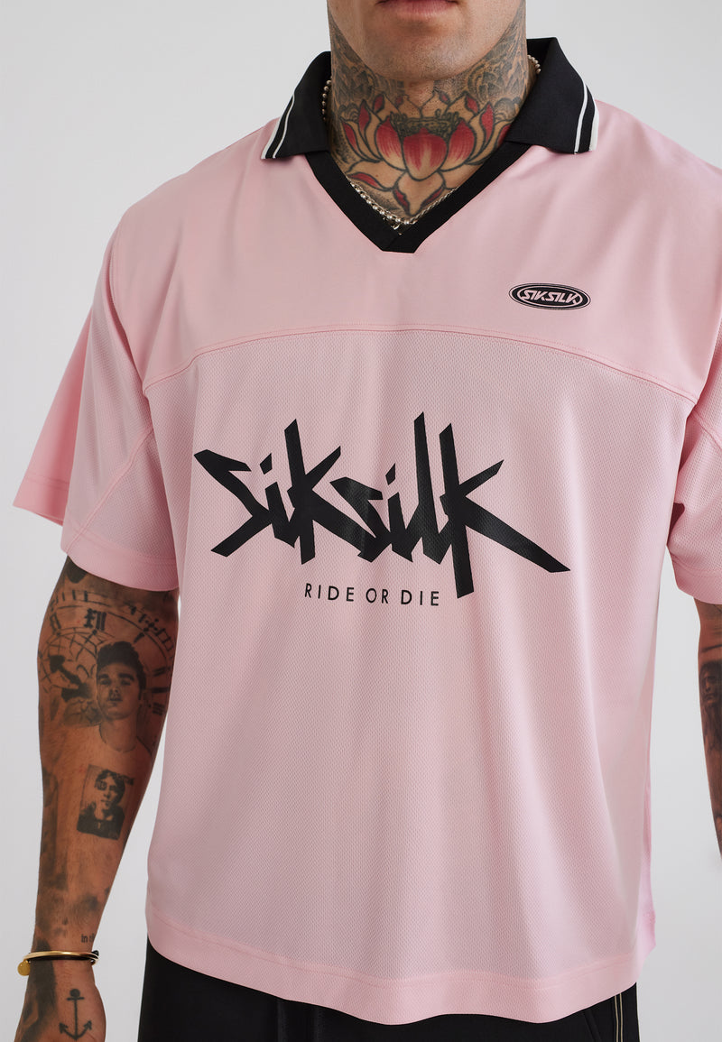 Pink Football Polo T-Shirt (1)