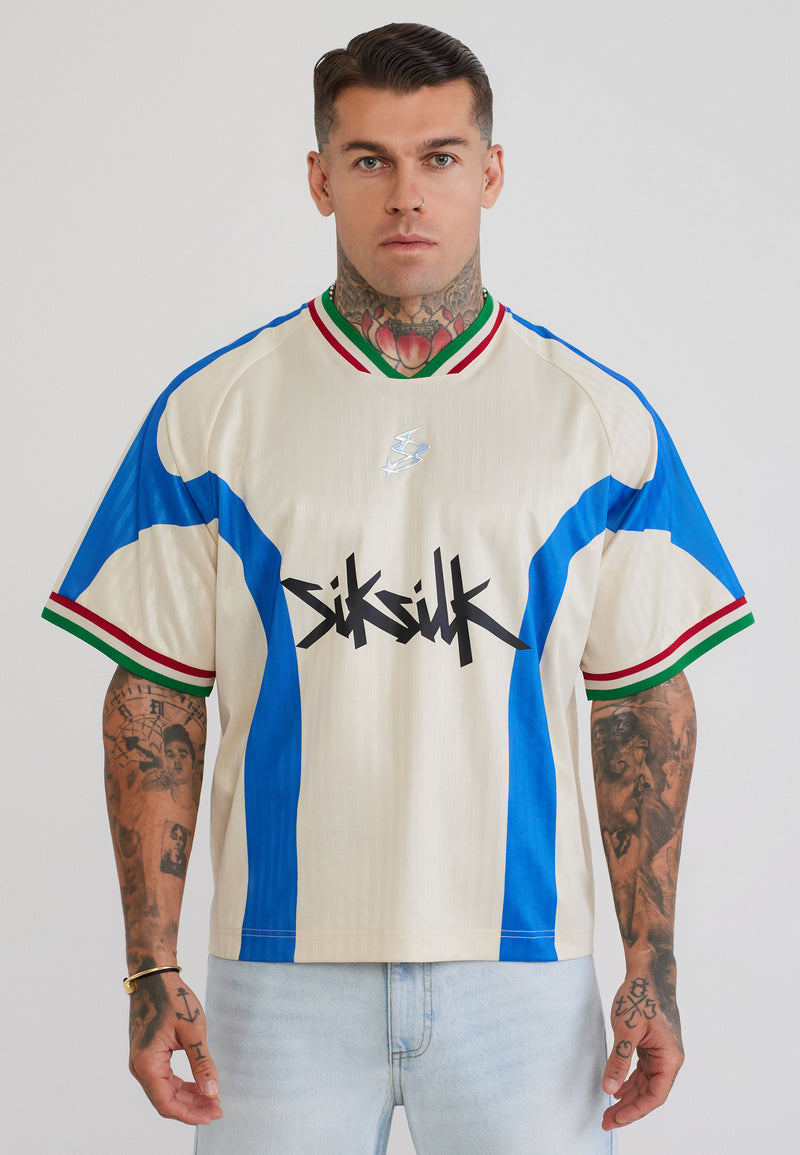 White and Blue Football T-Shirt