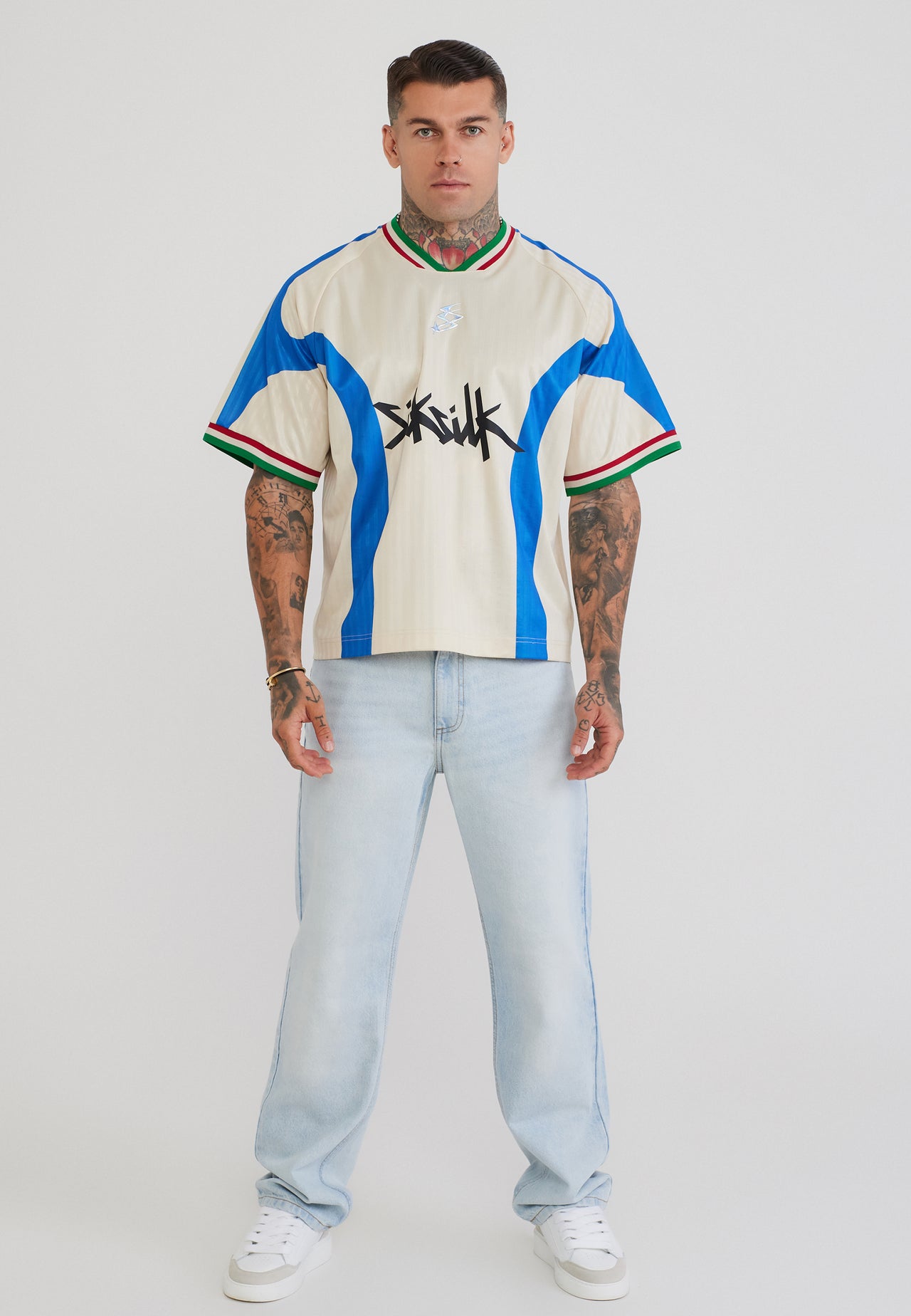 White and Blue Football T-Shirt (2)