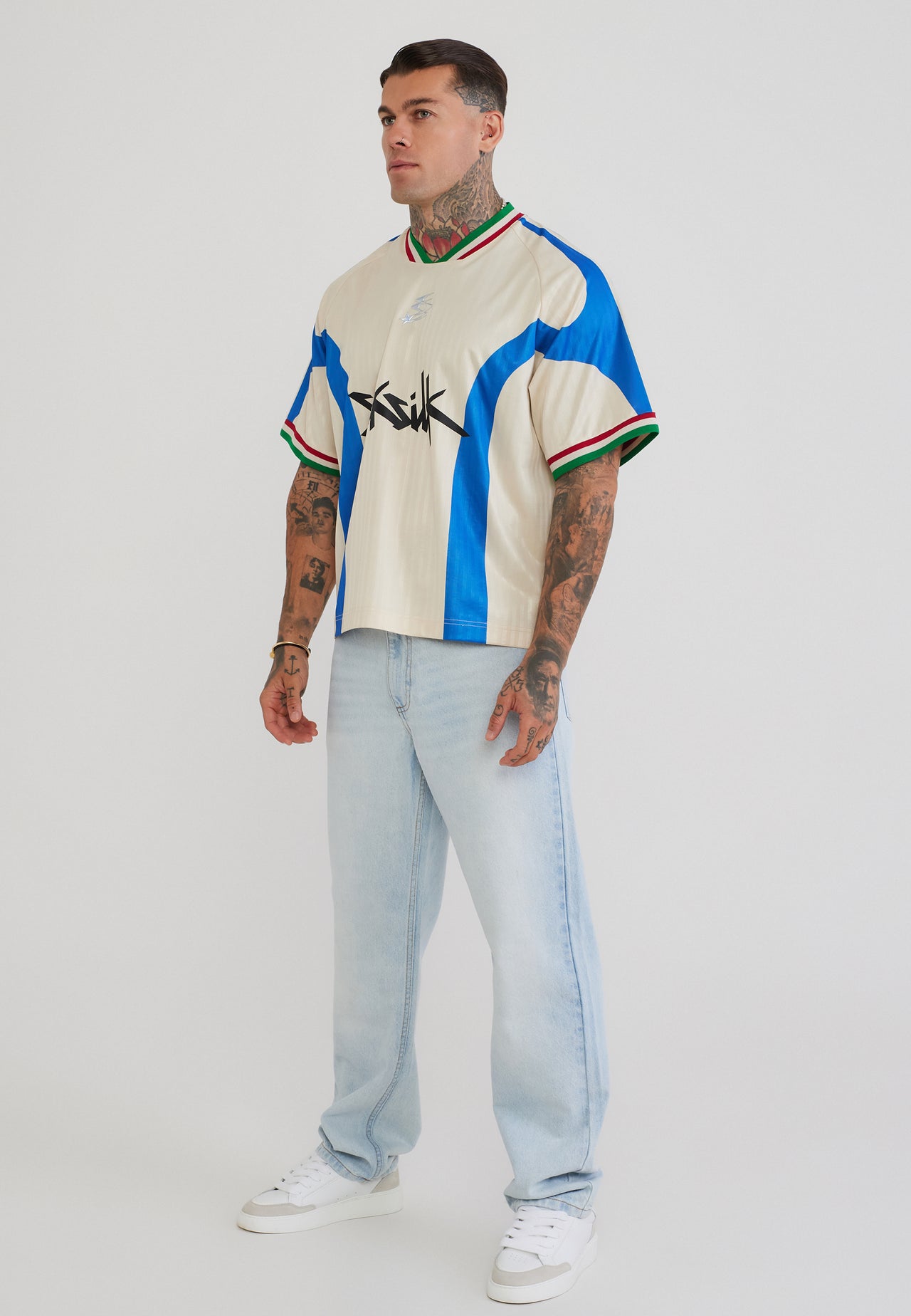 White and Blue Football T-Shirt (3)