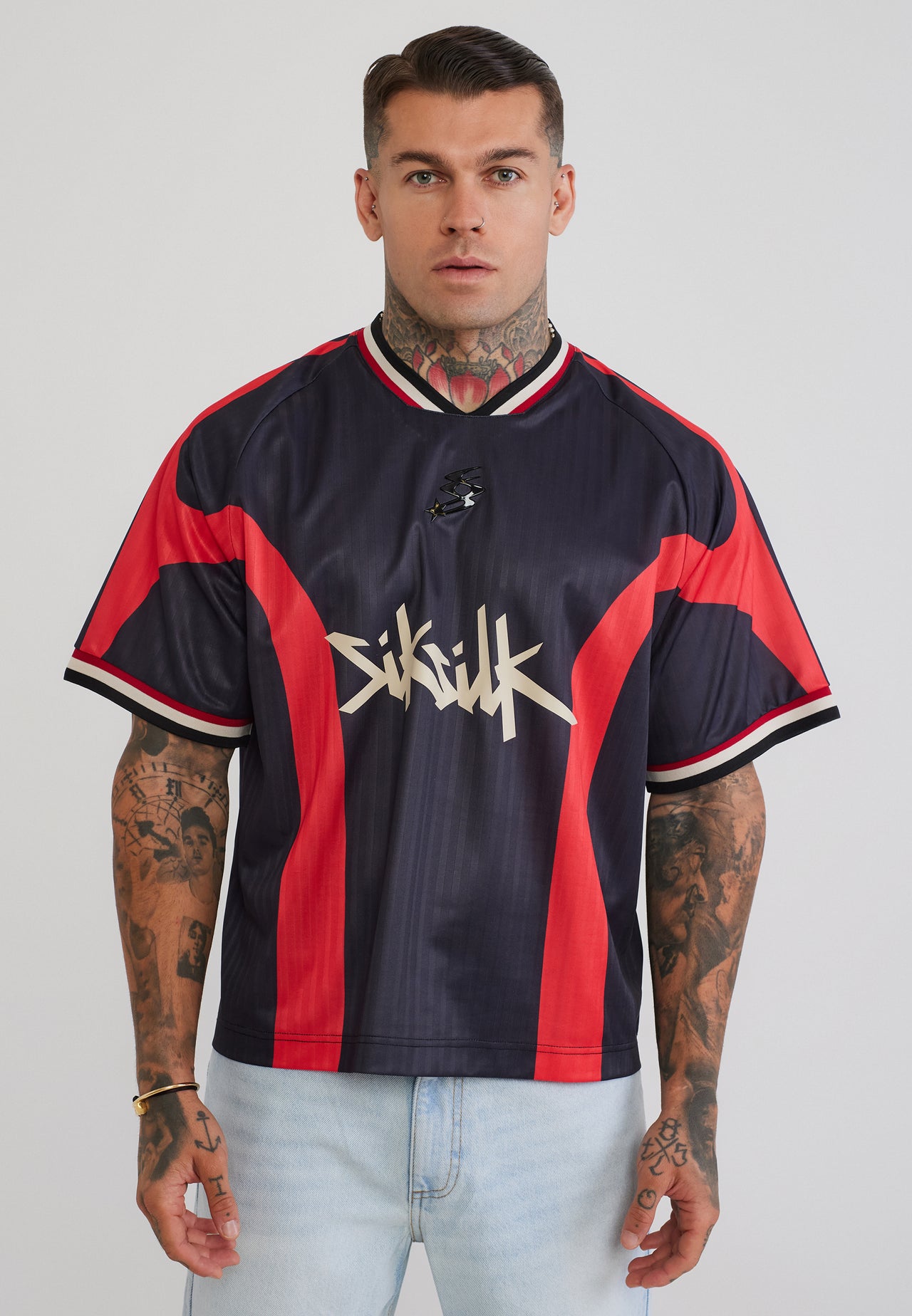 Black and Red Football T-Shirt
