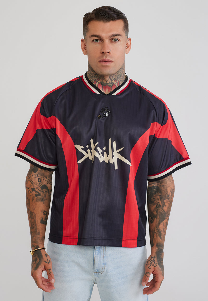 Black and Red Football T-Shirt