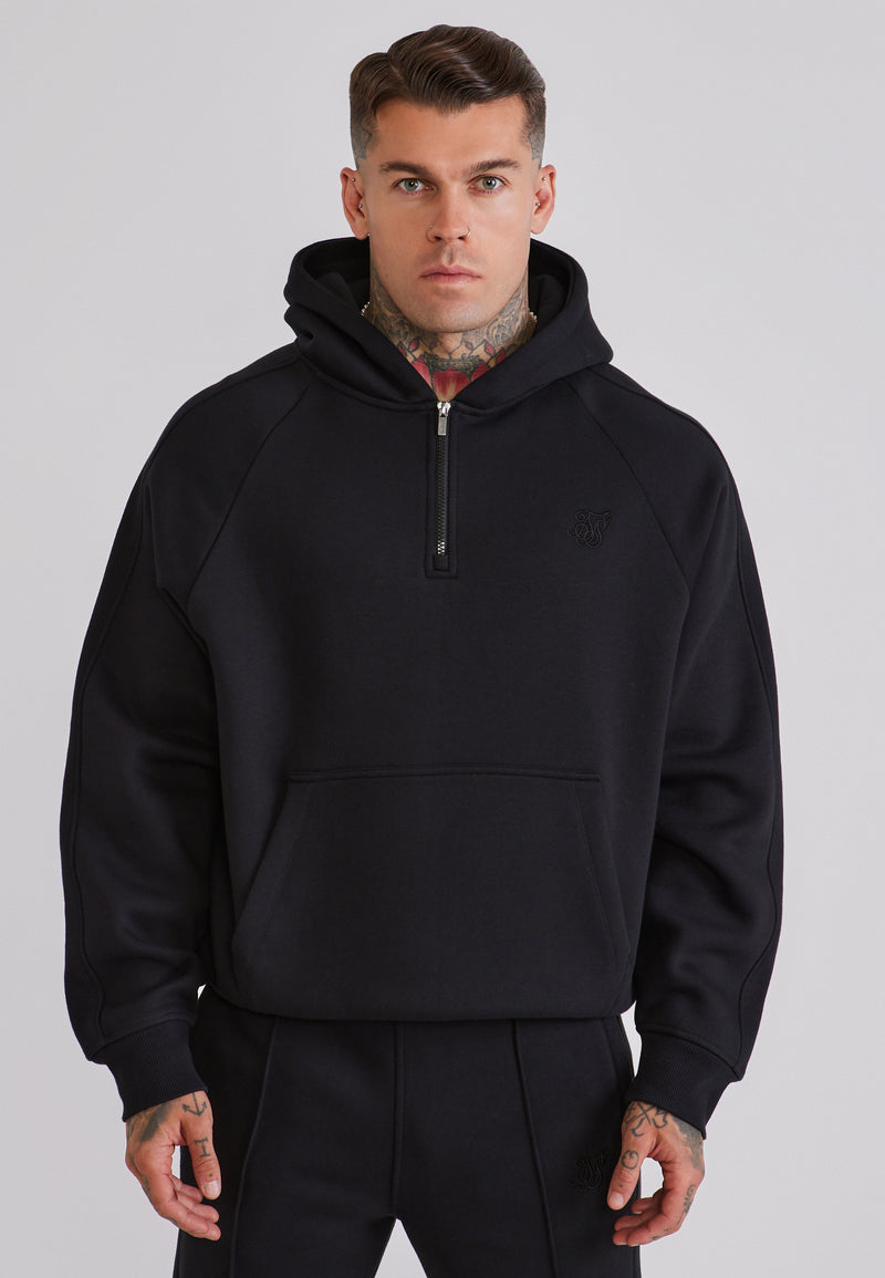 Black Qtr Zip Hoodie and Joggers Set (1)