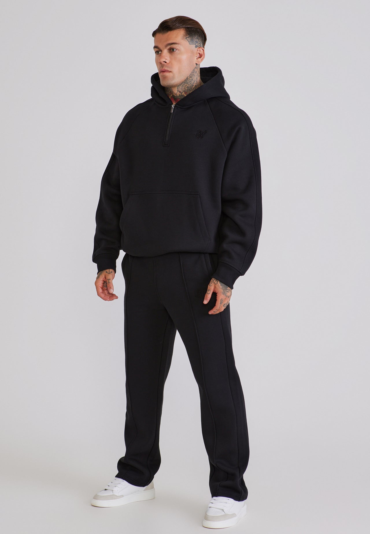 Black Qtr Zip Hoodie and Joggers Set (3)