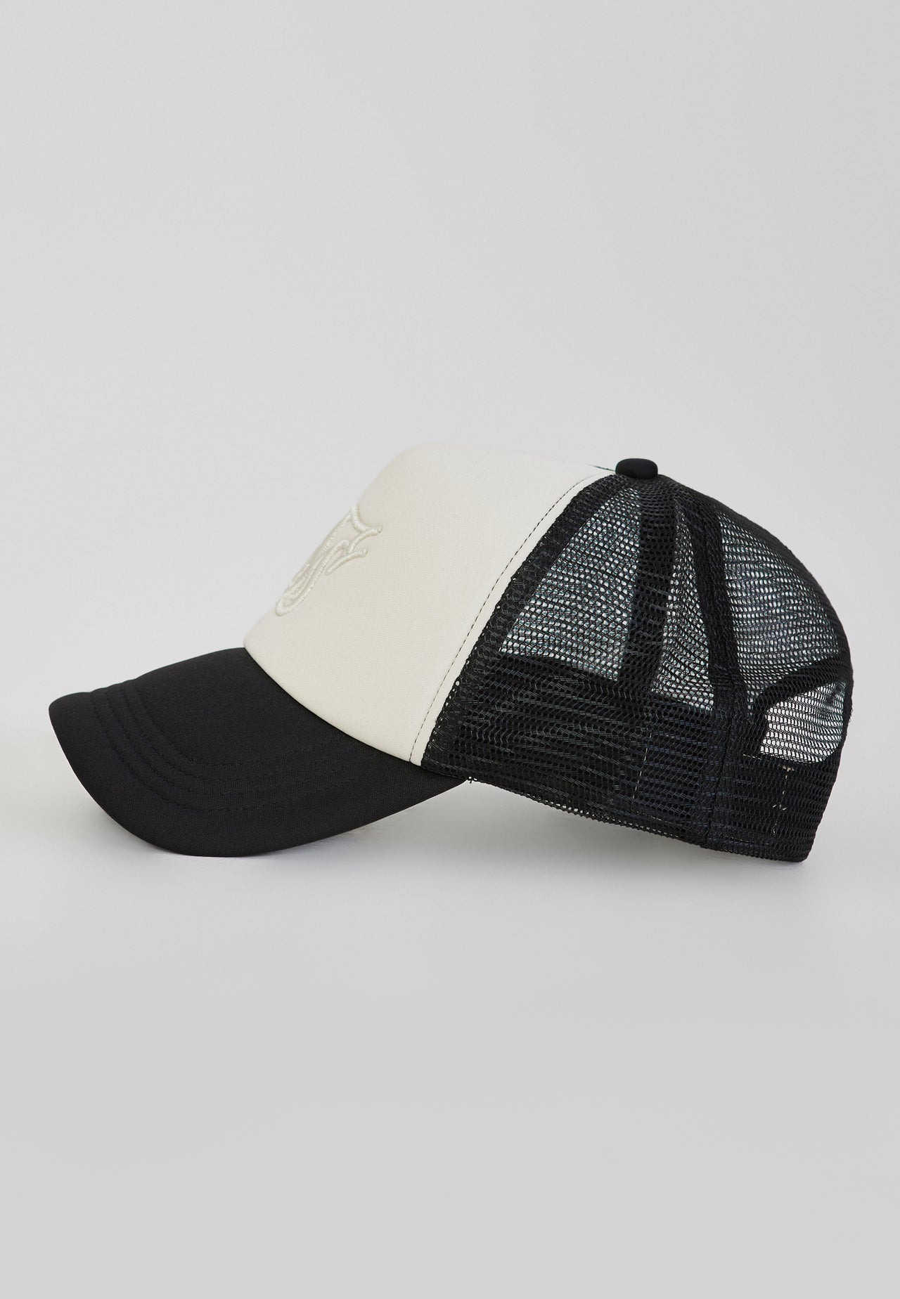 Ecru and Black Core Foam Trucker Cap (2)