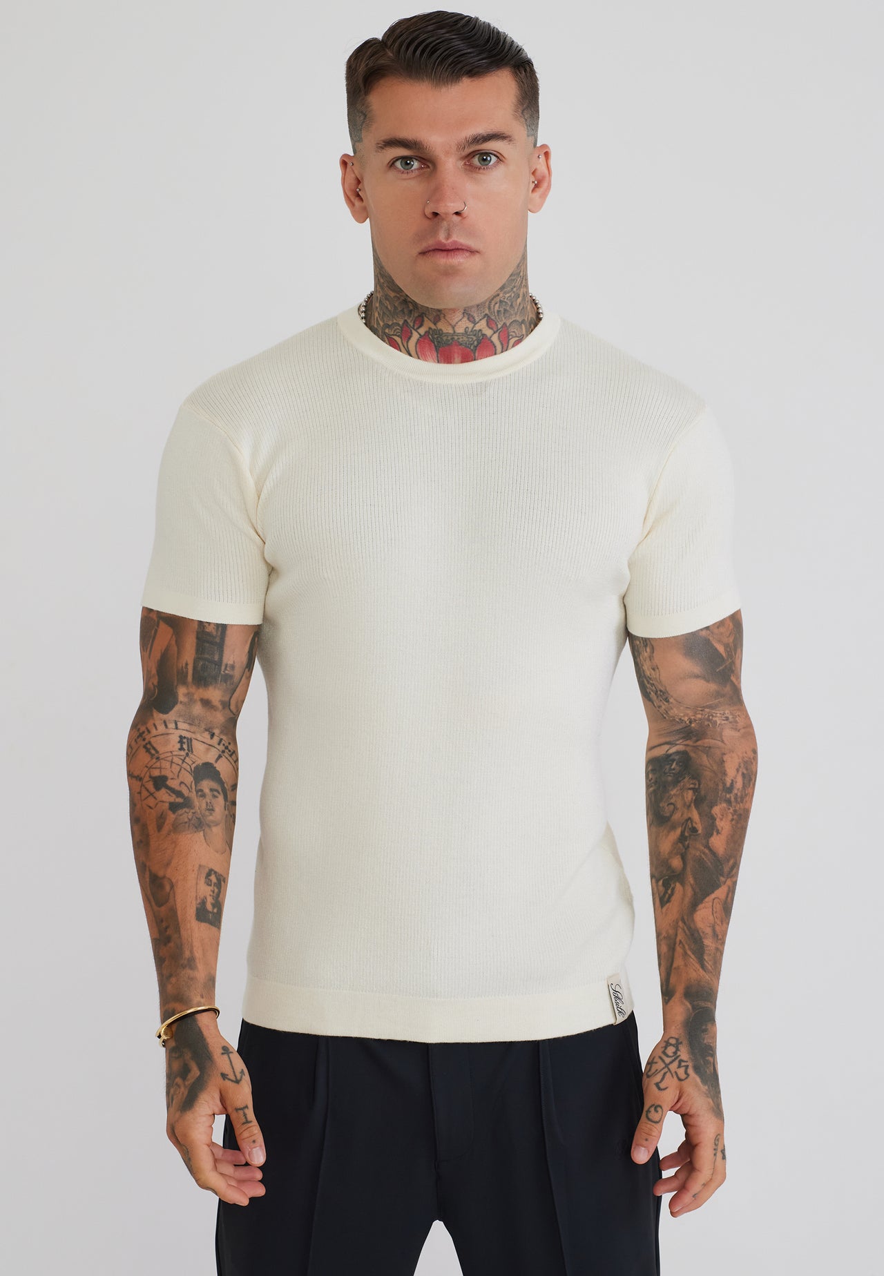 Ecru Knitted T-Shirt