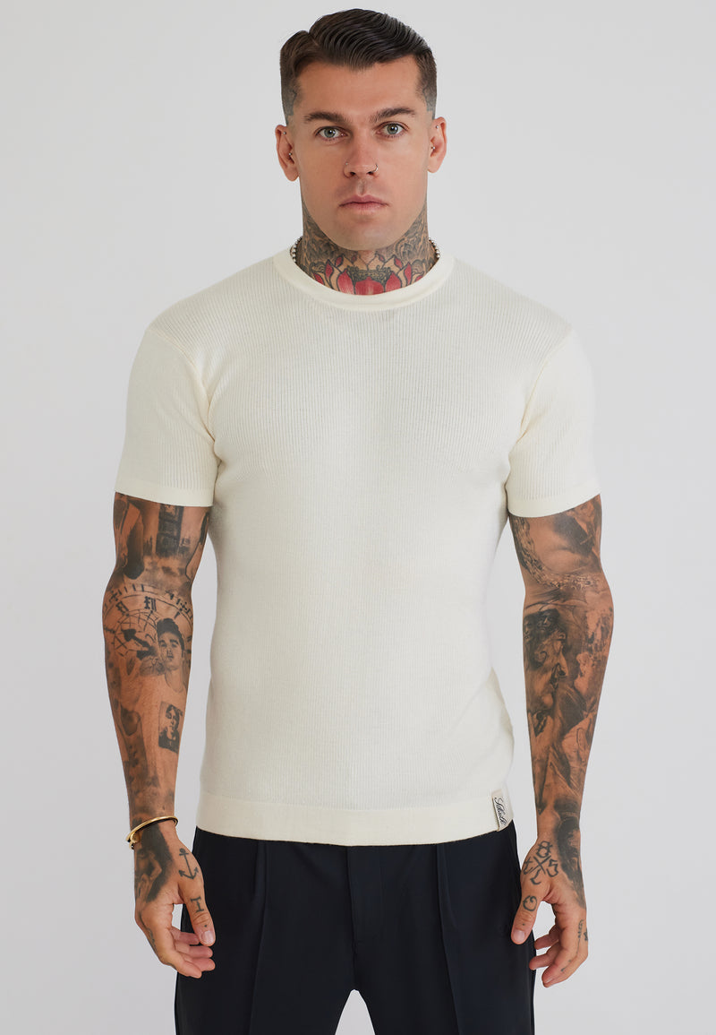 Ecru Knitted T-Shirt