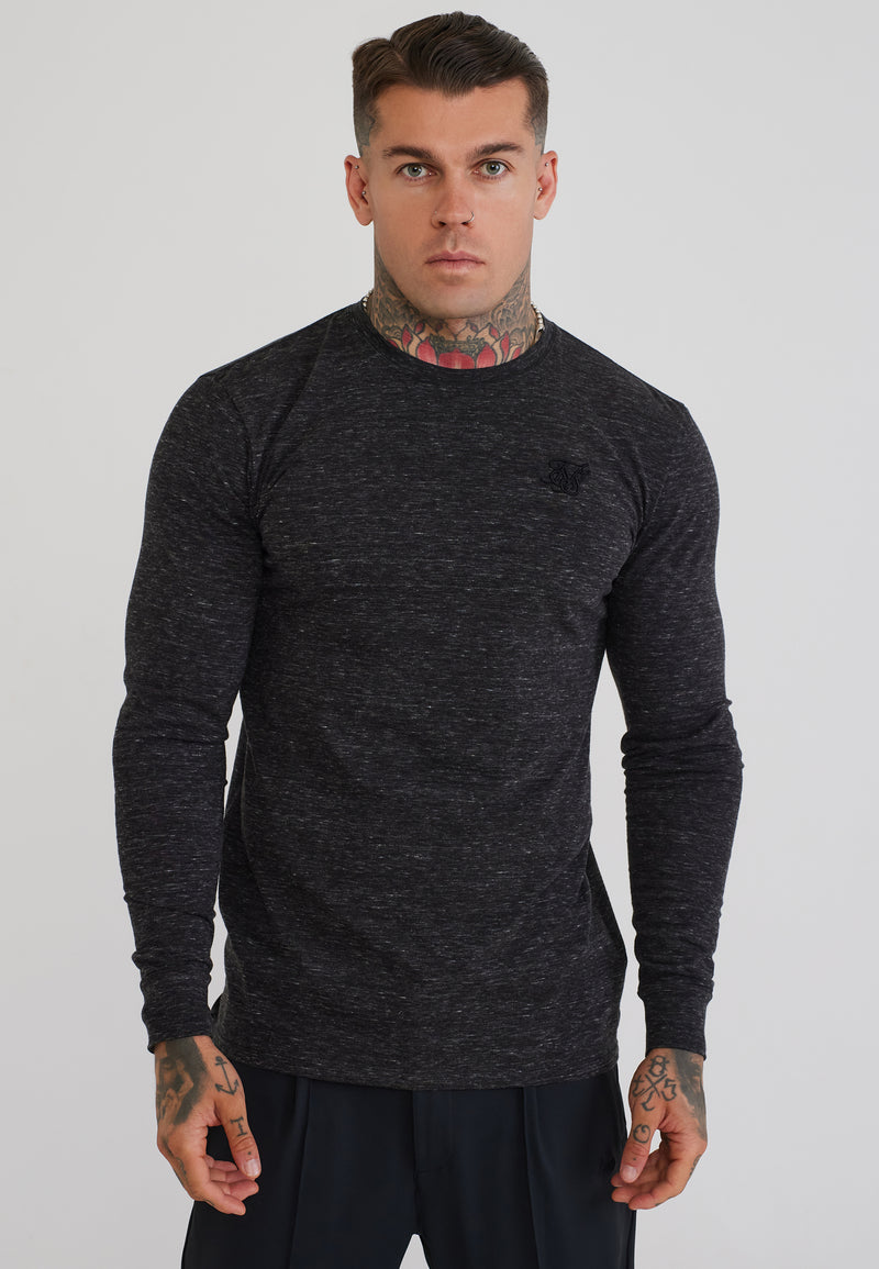 Black LS Marl T-Shirt