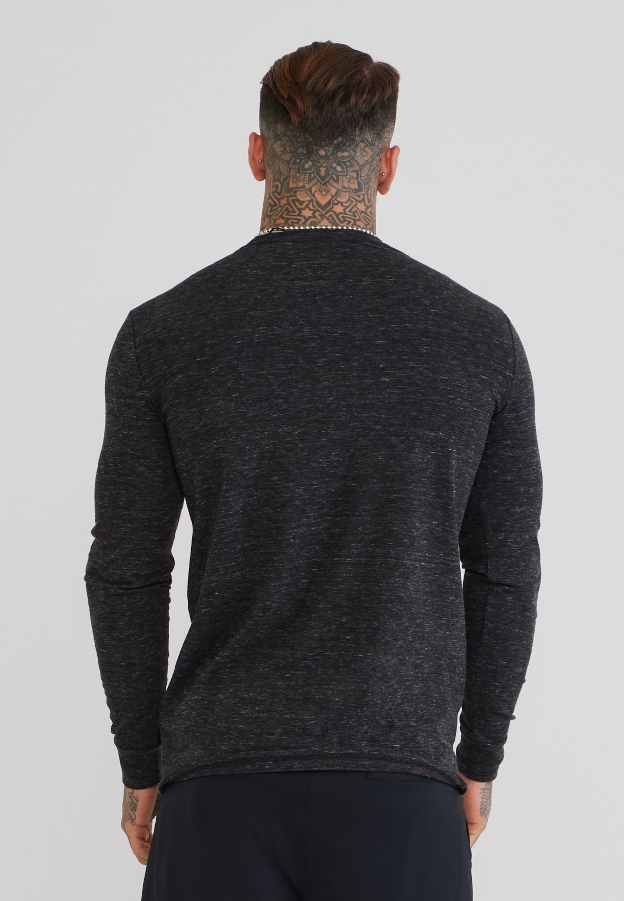 Black LS Marl T-Shirt (4)