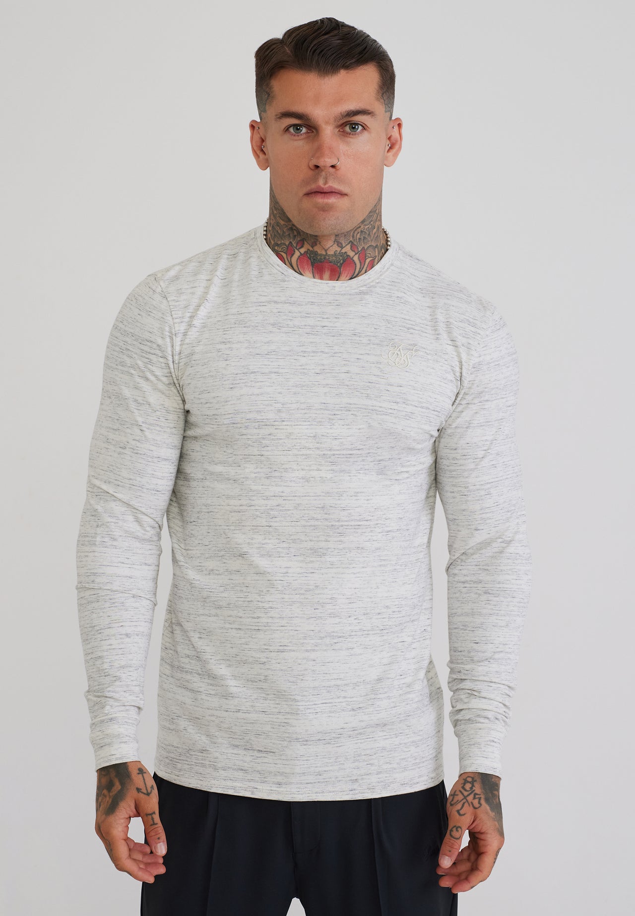 White LS Marl T-Shirt
