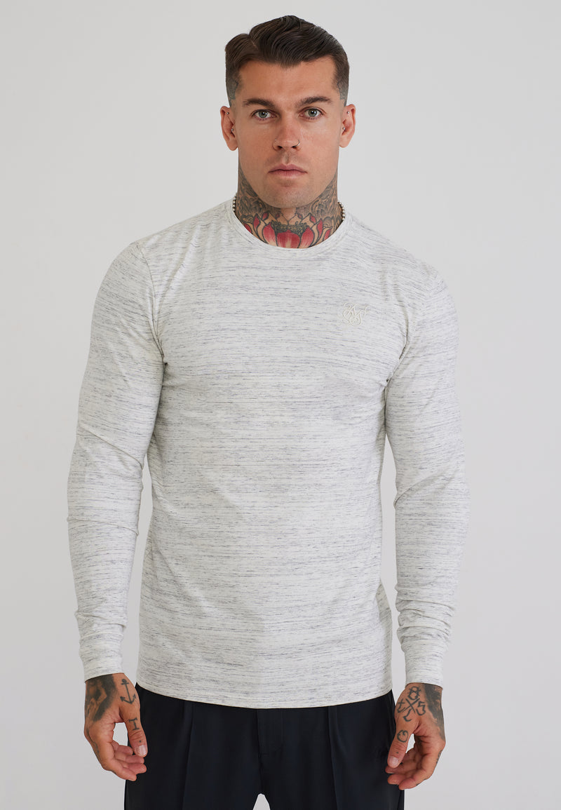 White LS Marl T-Shirt