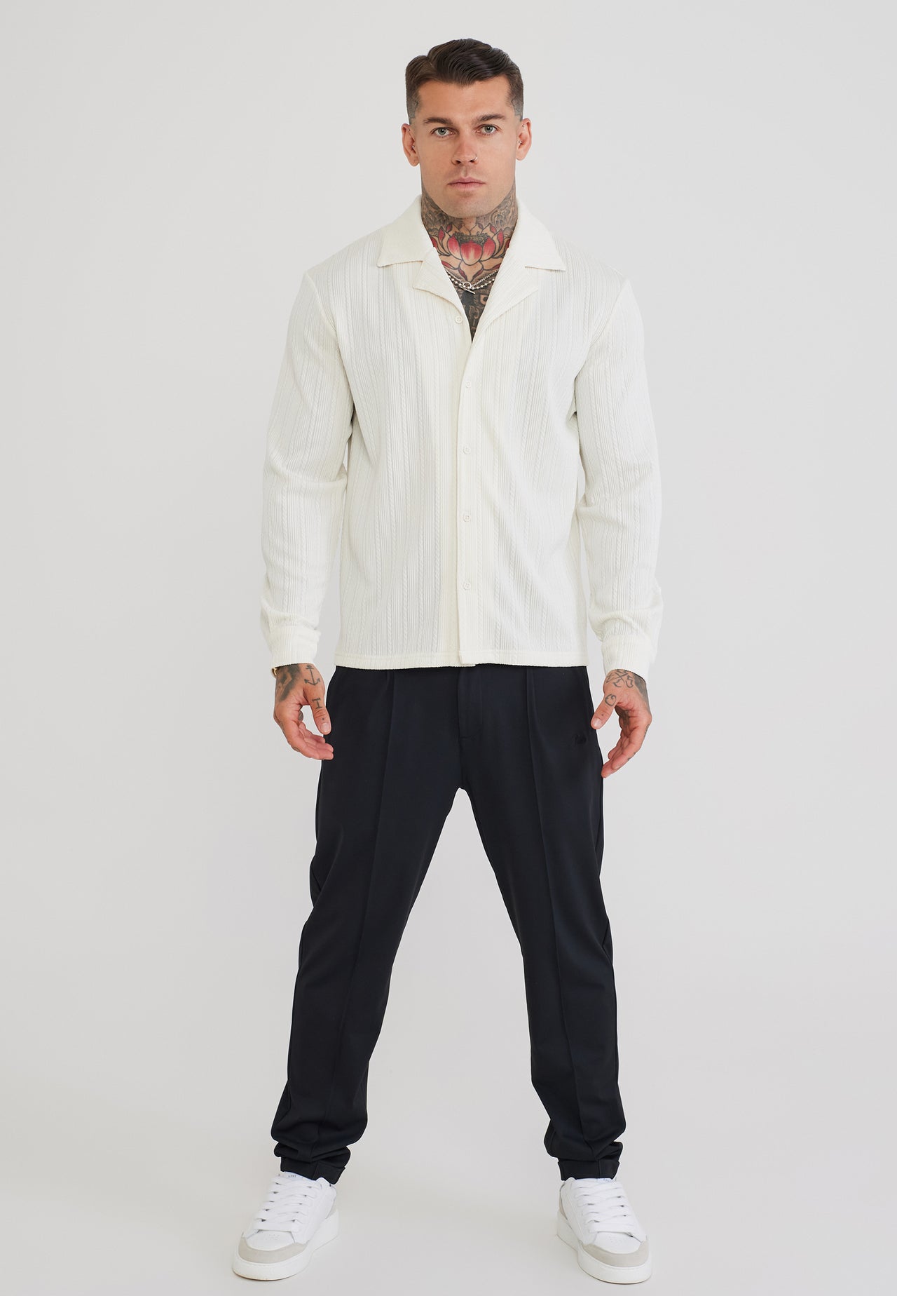 Ecru LS Textured Shirt (2)