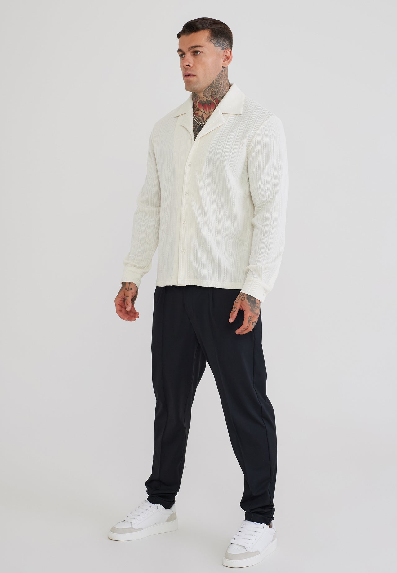 Ecru LS Textured Shirt (3)