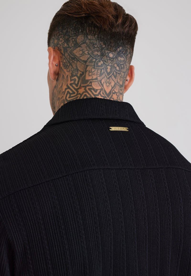 Black LS Textured Shirt (1)