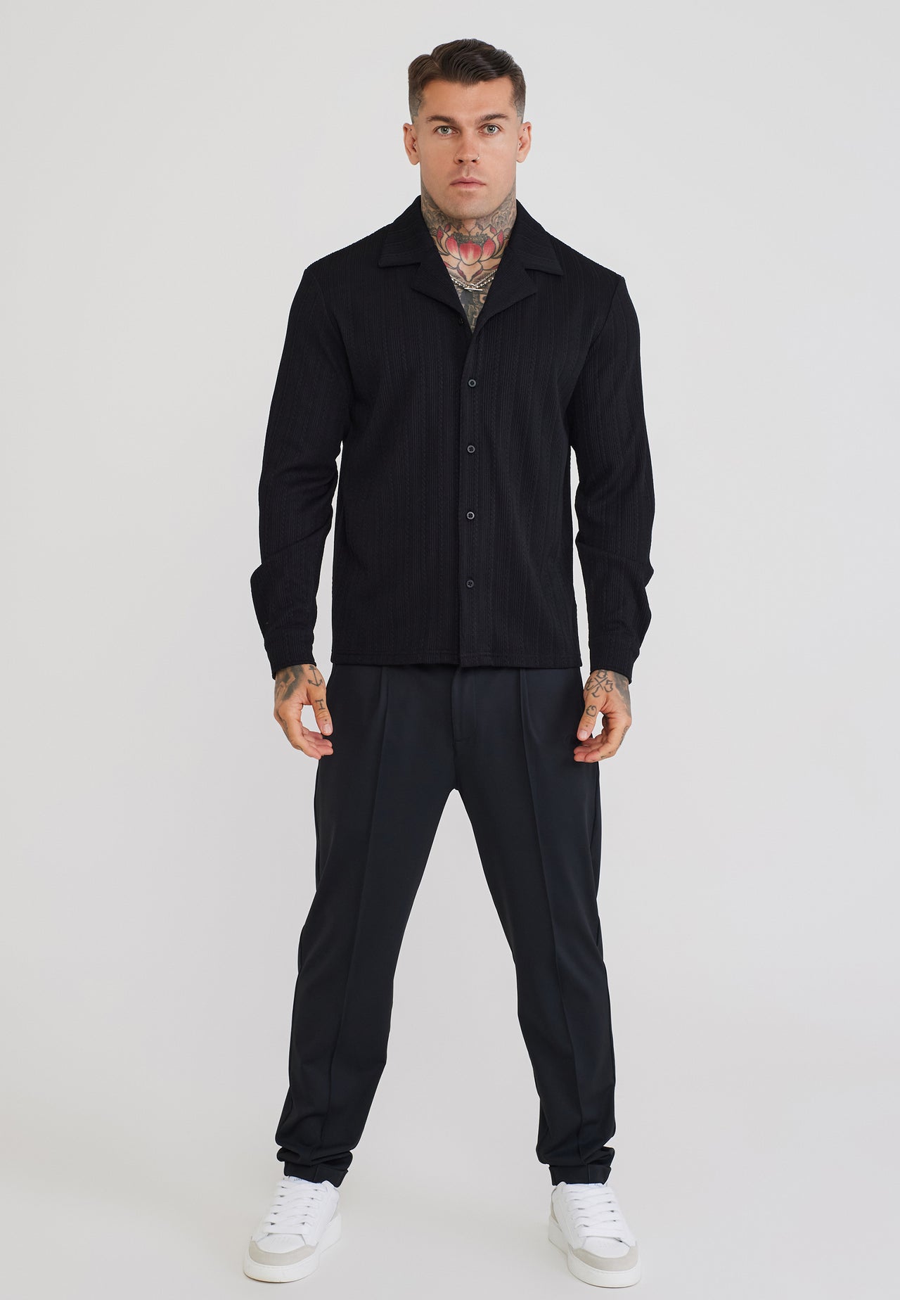 Black LS Textured Shirt (2)