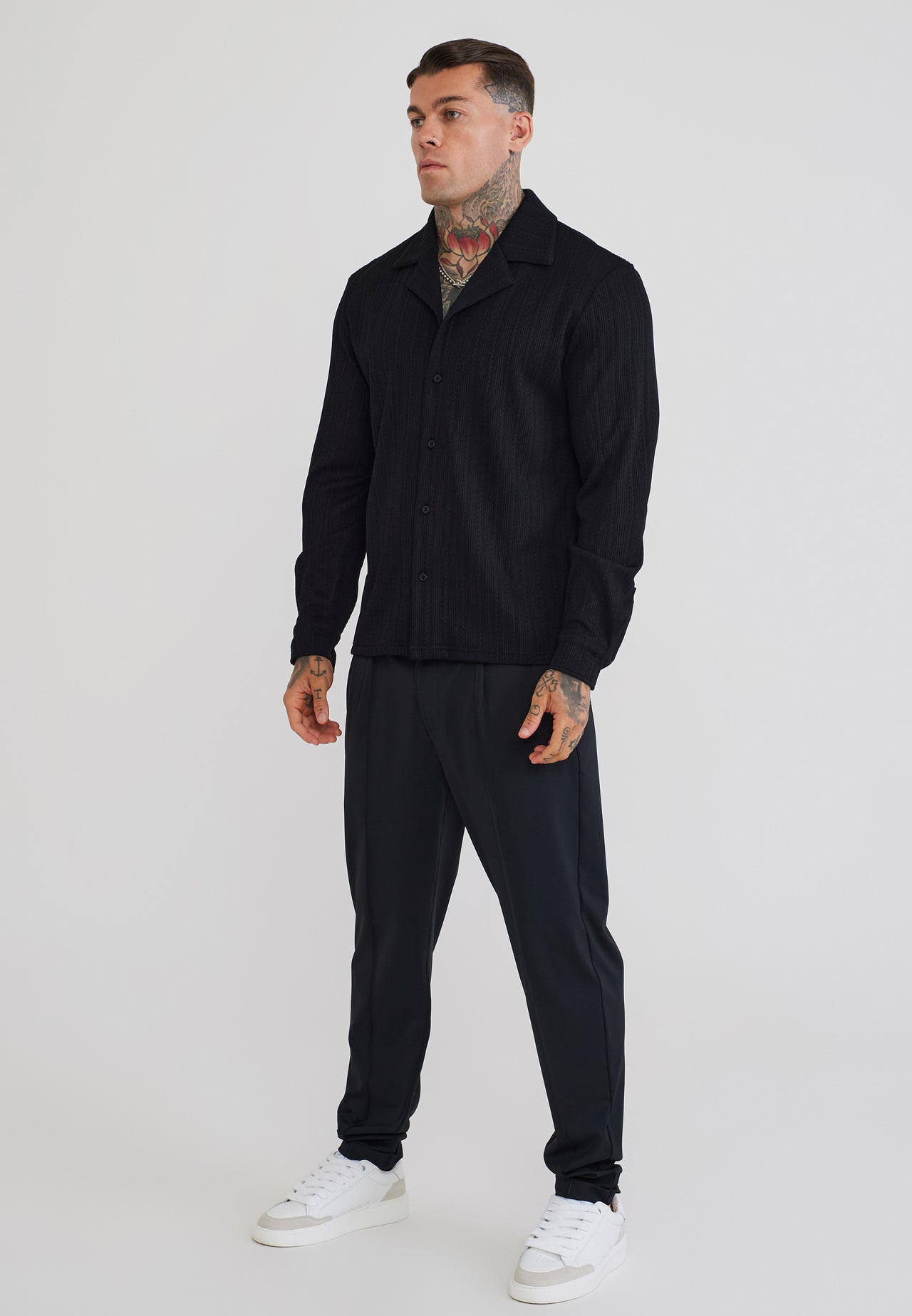 Black LS Textured Shirt (3)