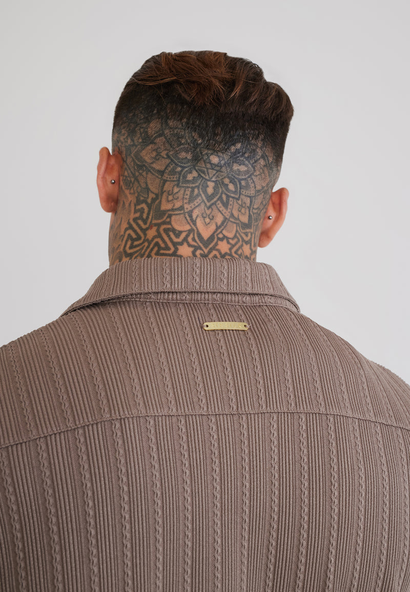 Brown LS Textured Shirt (1)