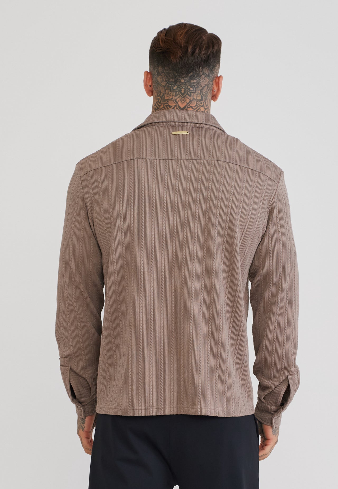 Brown LS Textured Shirt (4)