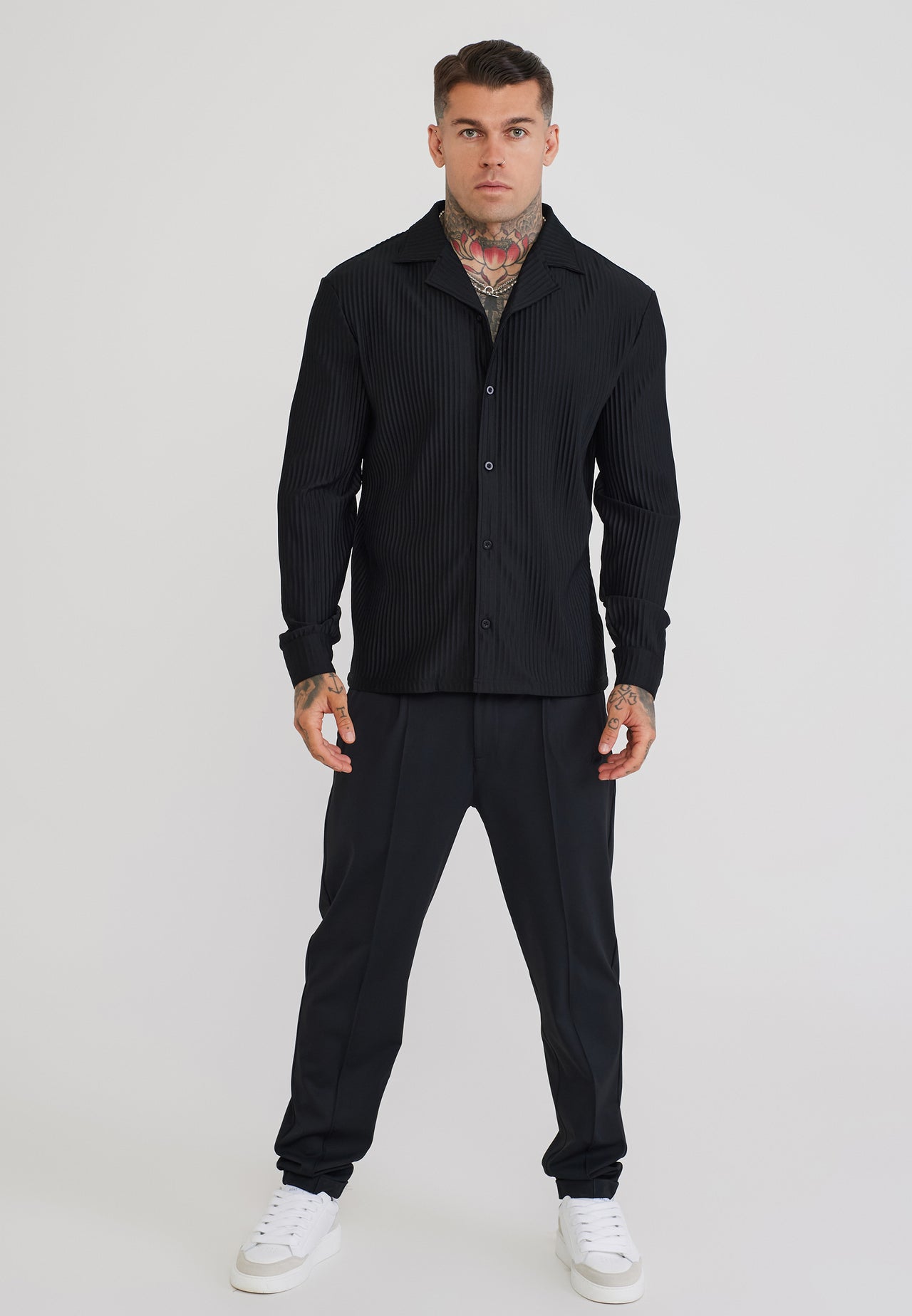 Black LS Plisse Shirt (2)