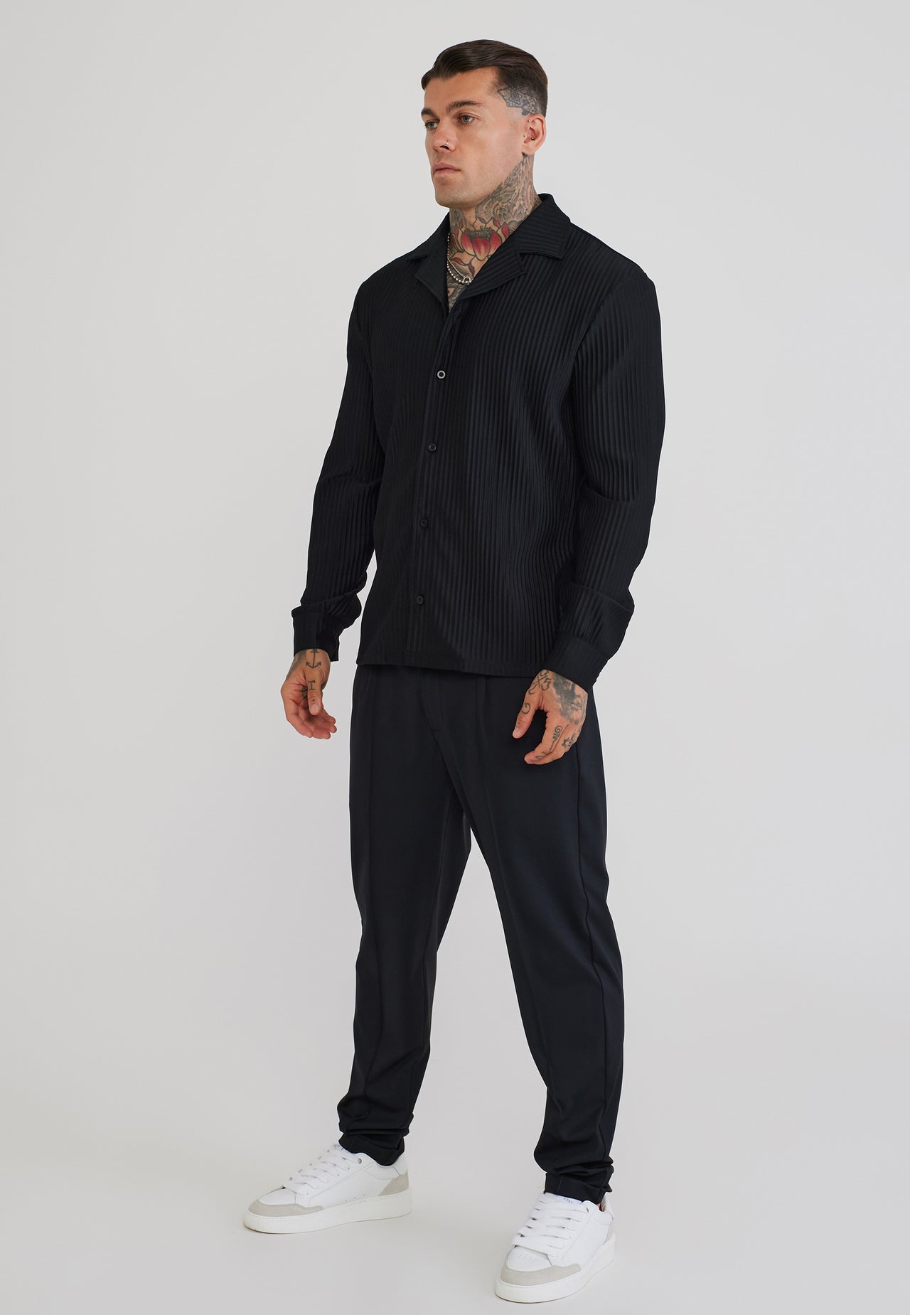 Black LS Plisse Shirt (3)