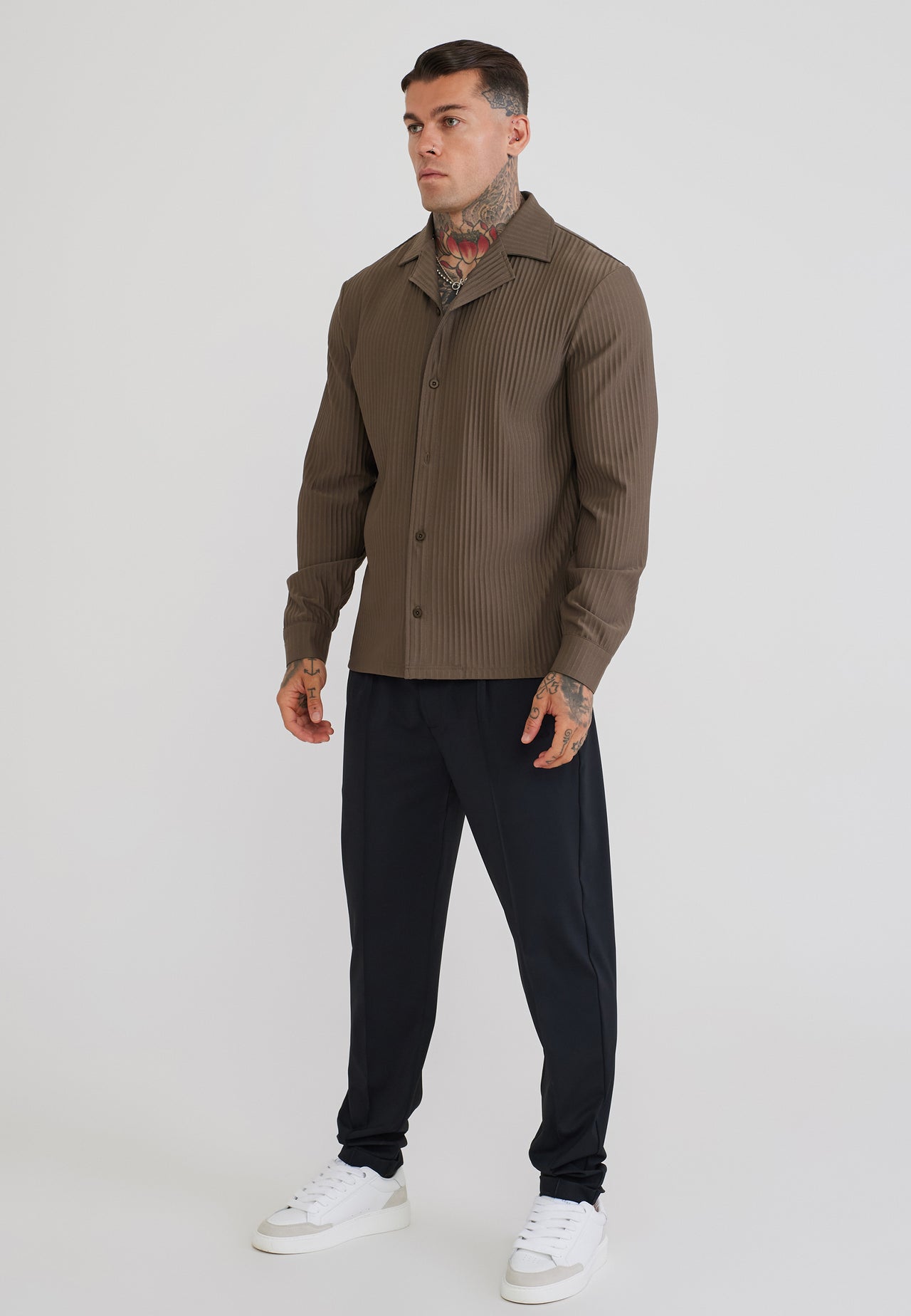 Brown LS Plisse Shirt (3)