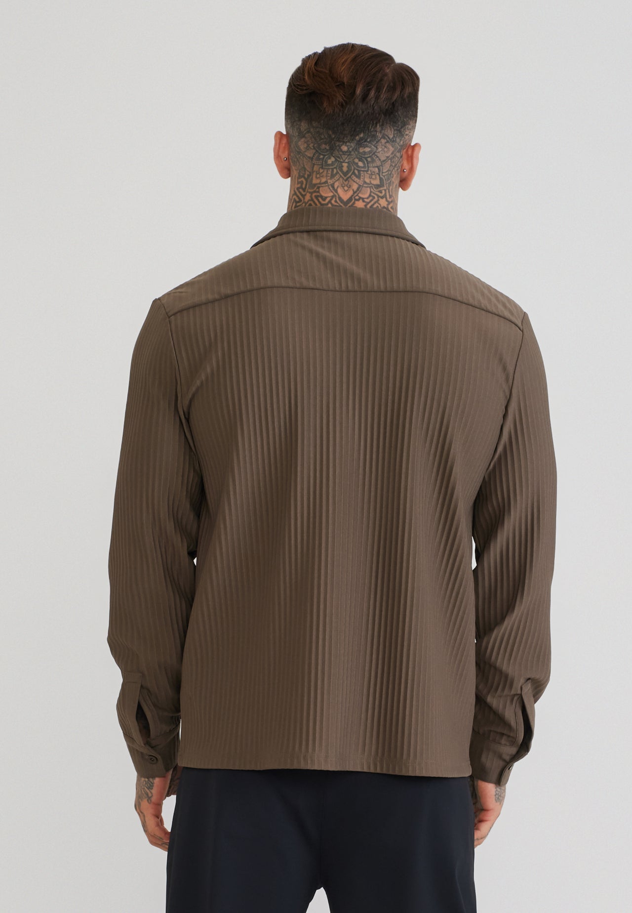 Brown LS Plisse Shirt (4)