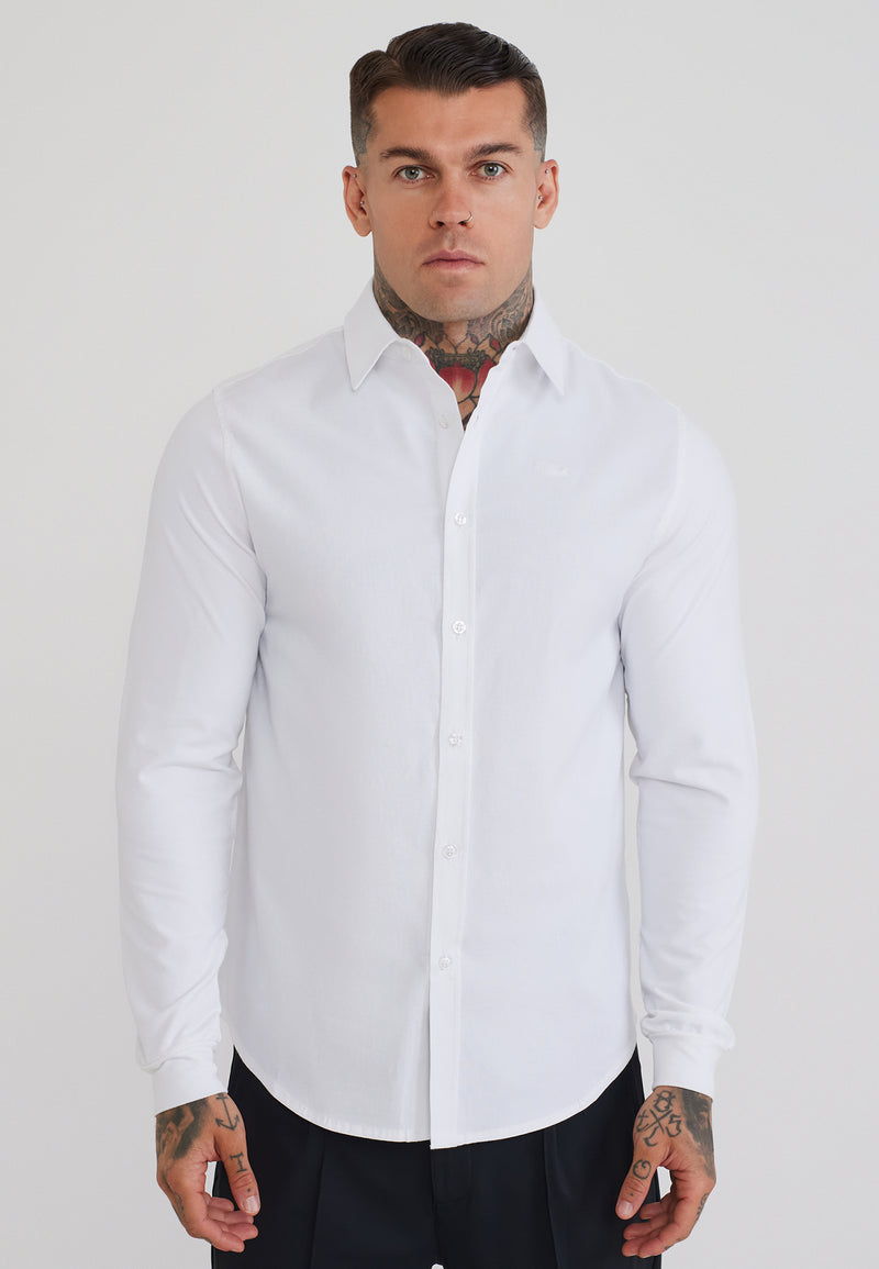 White LS Muscle Fit Shirt