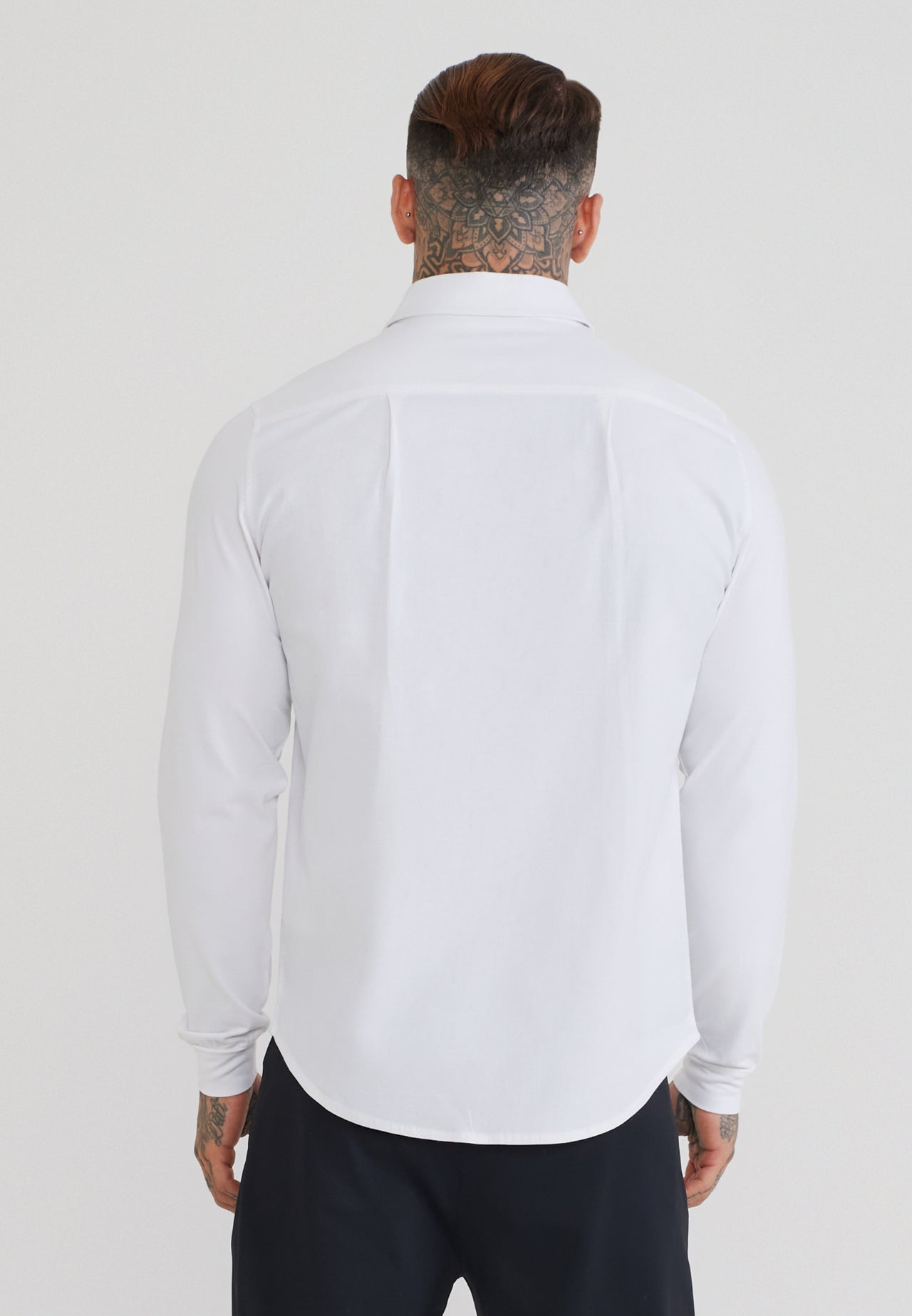 White LS Muscle Fit Shirt (4)