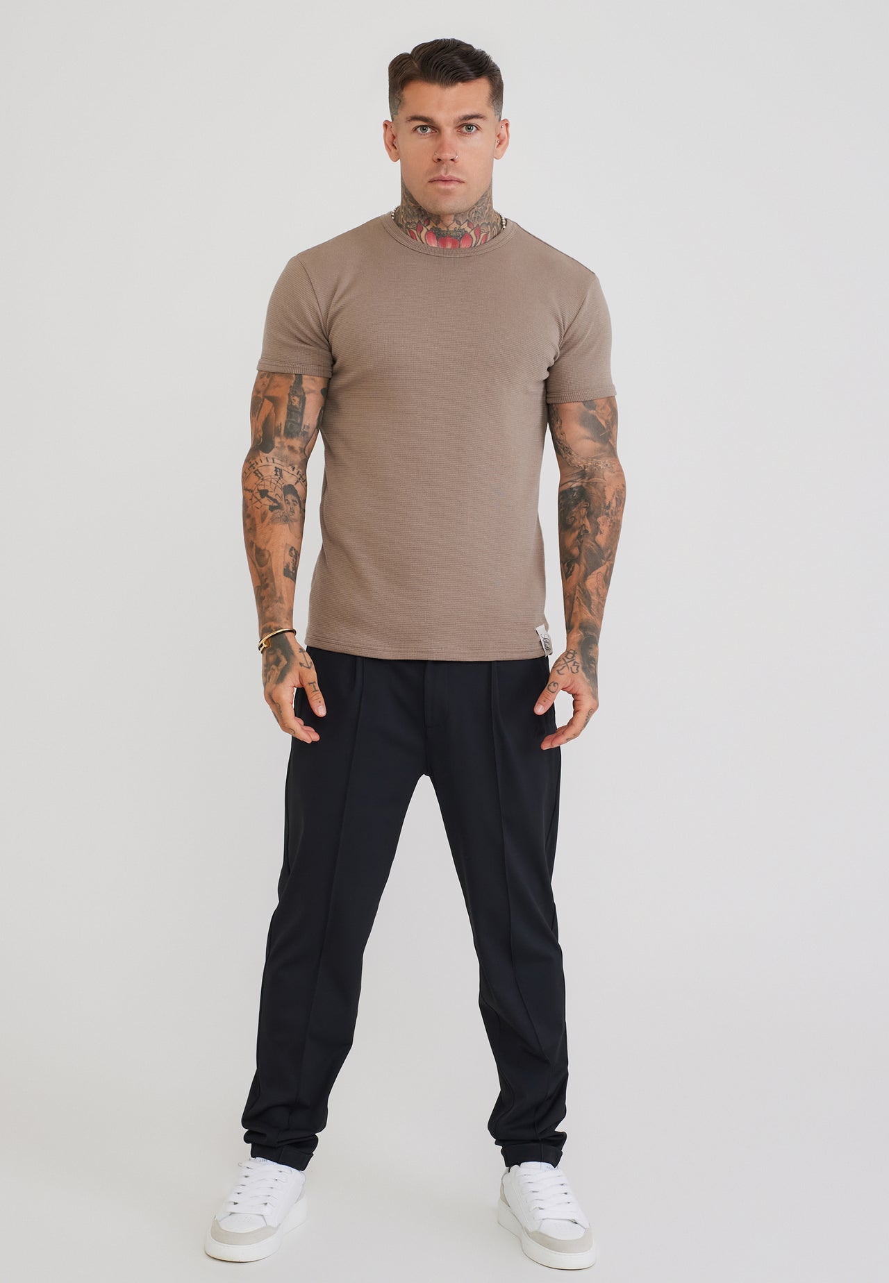 Brown Waffle Muscle Fit T-Shirt (2)