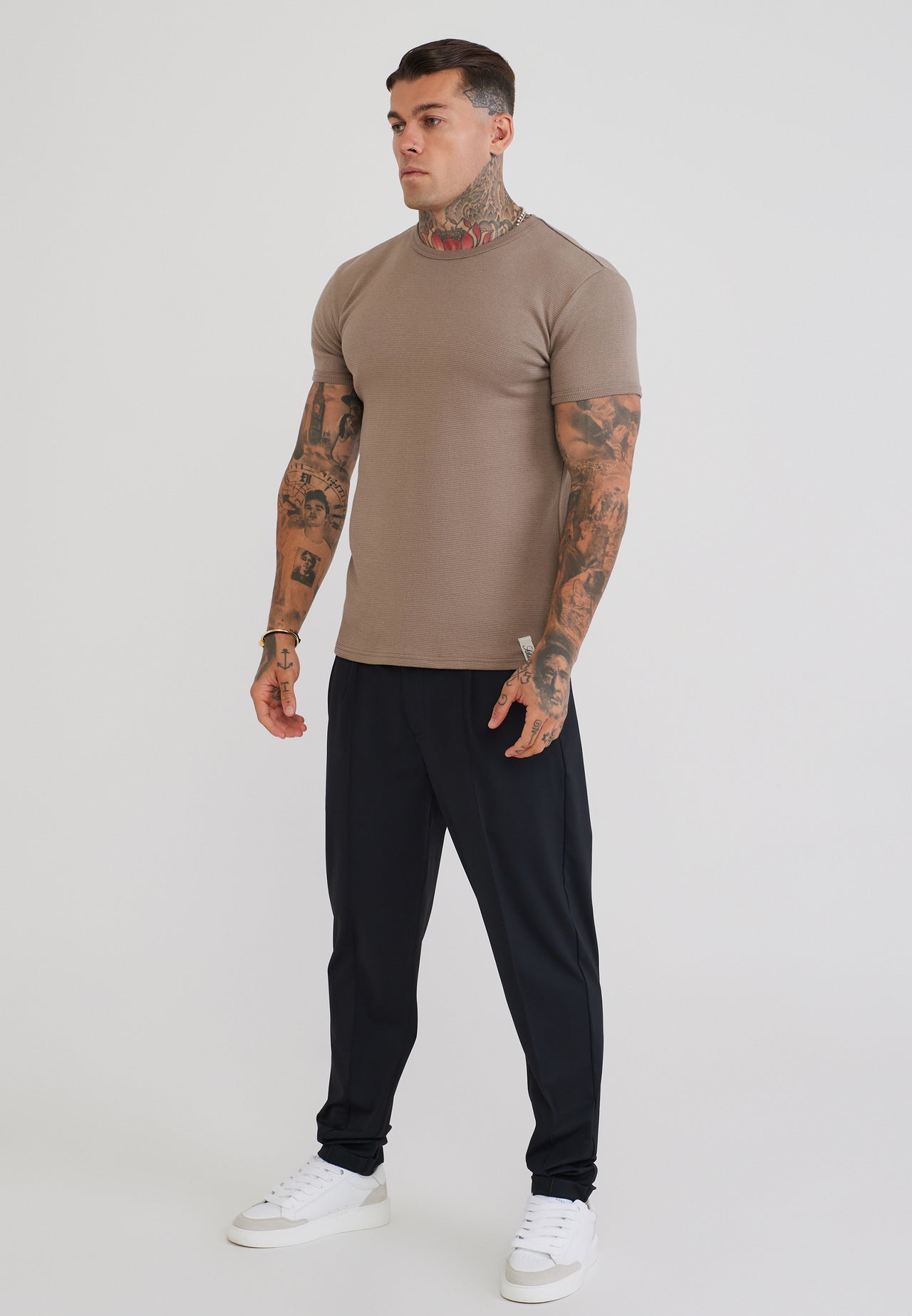 Brown Waffle Muscle Fit T-Shirt (3)