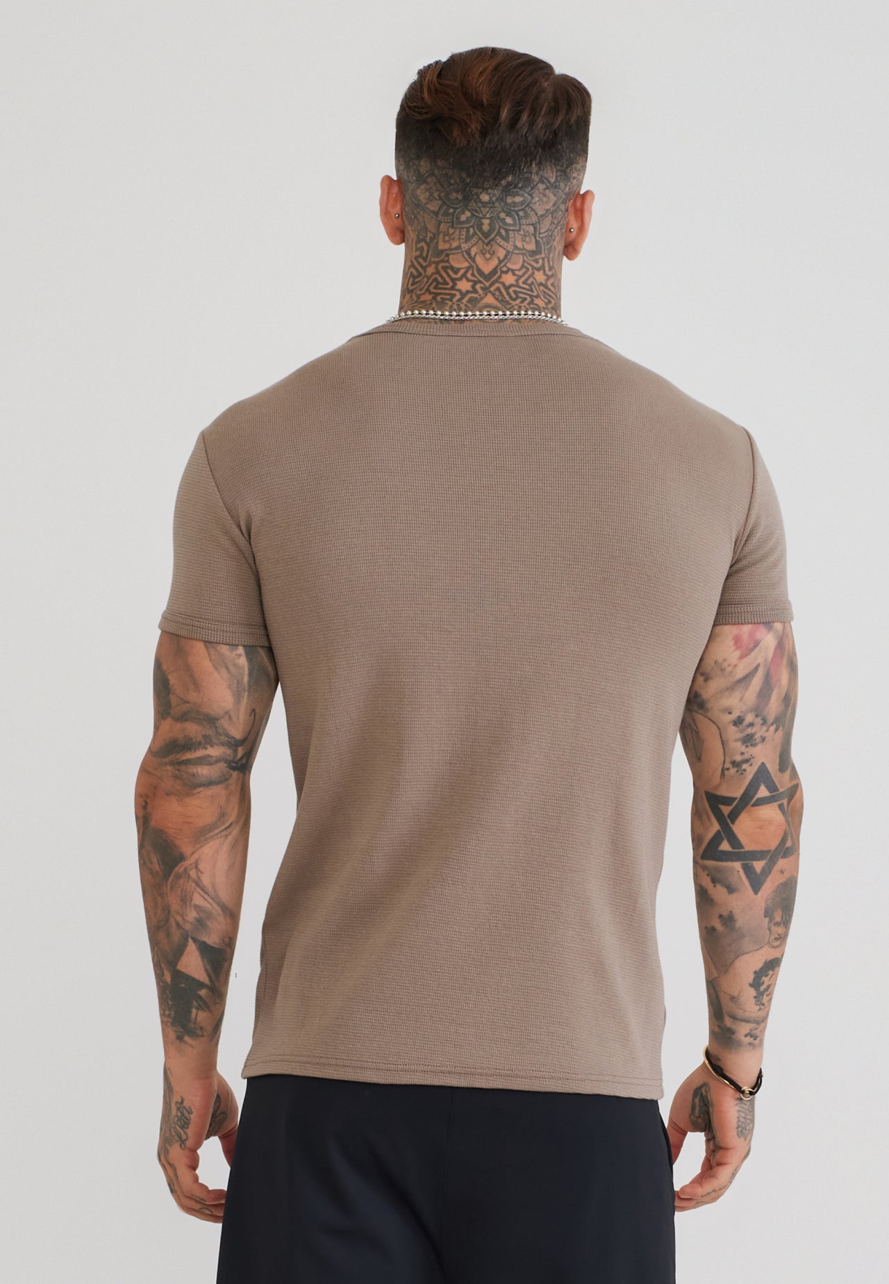 Brown Waffle Muscle Fit T-Shirt (4)