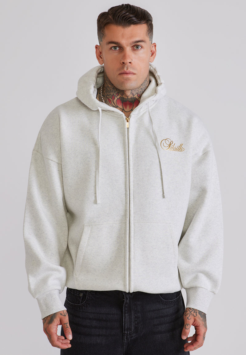 Snow Marl Essentials Full Zip Hoodie