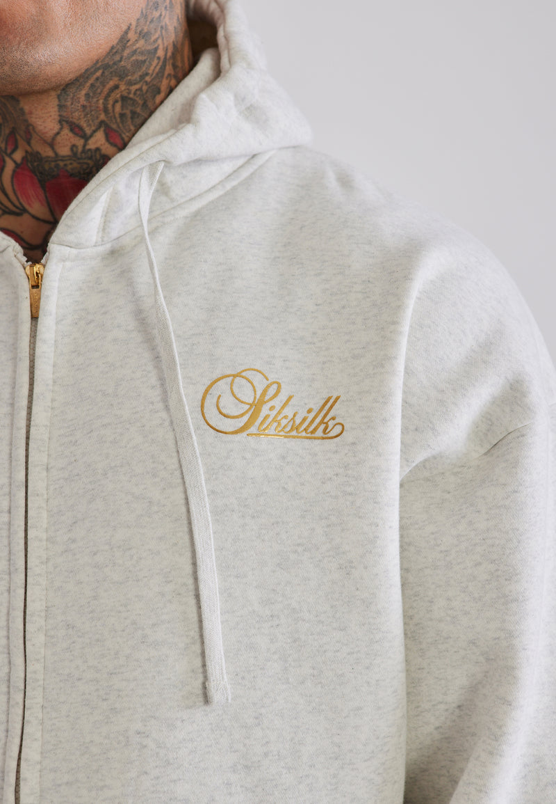 Snow Marl Essentials Full Zip Hoodie (1)
