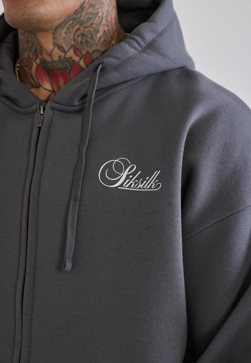 Grey Essentials Full Zip Hoodie (1)