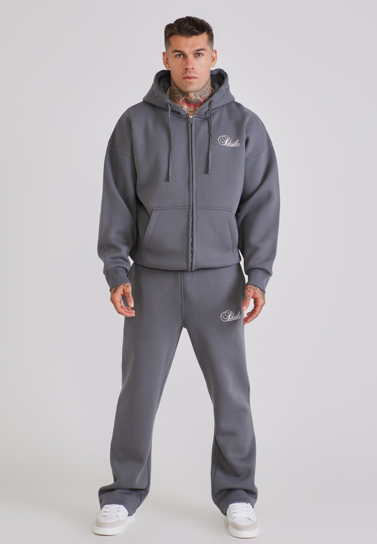 Grey Essentials Full Zip Hoodie (2)