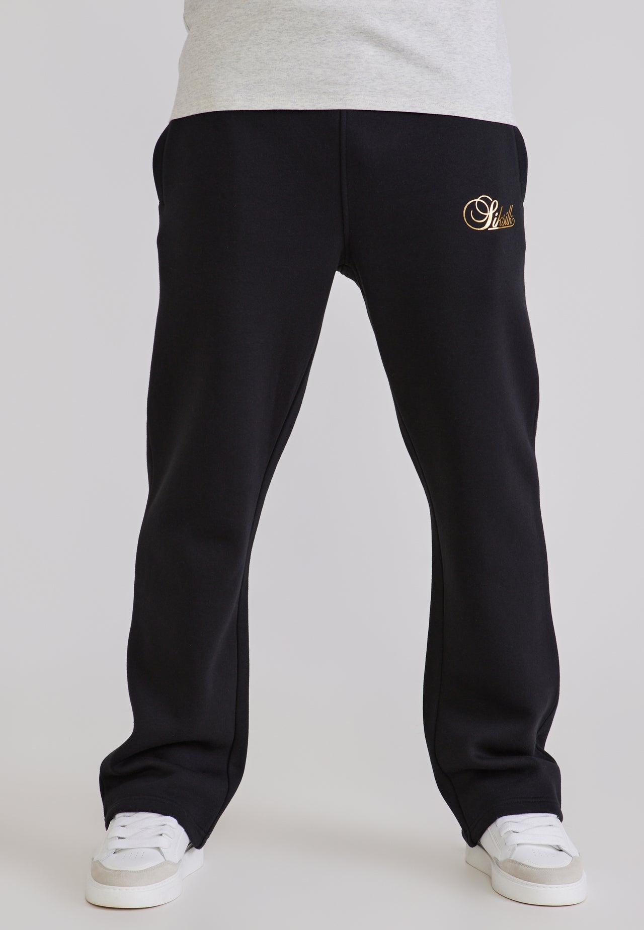 Black and Gold Essentials Track Pants (2)