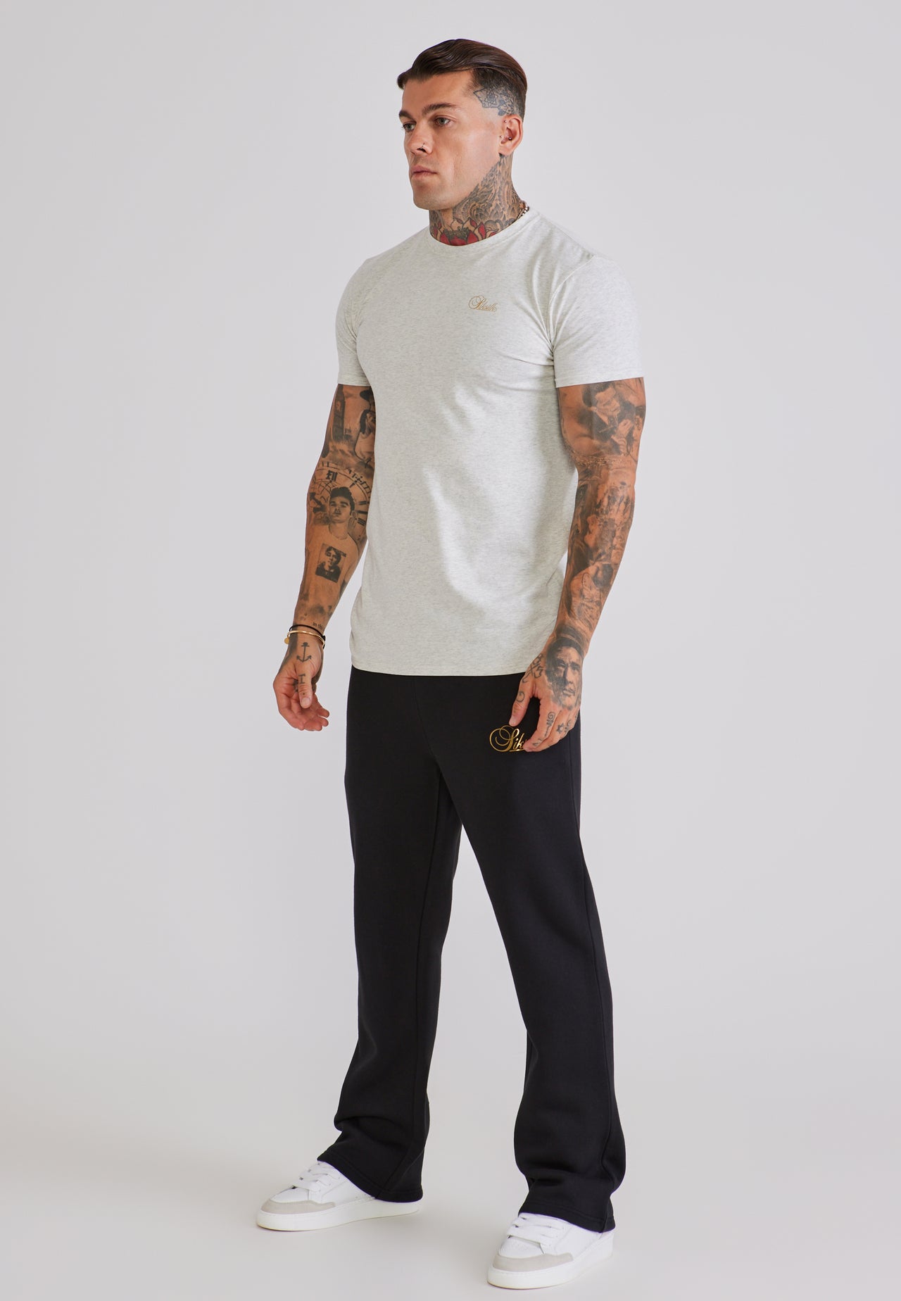 Black and Gold Essentials Track Pants (3)