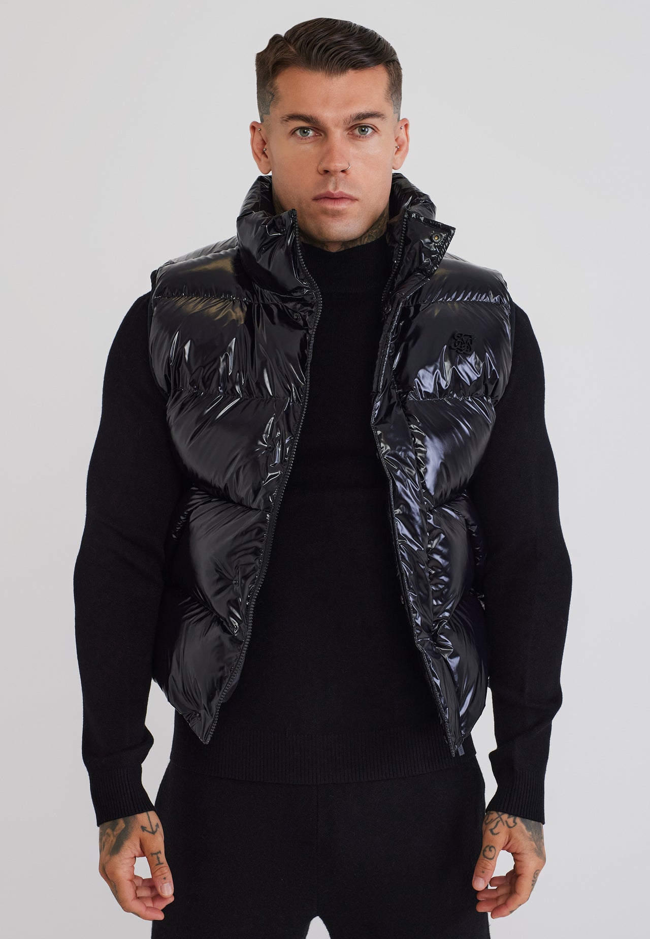Black High Shine Gilet